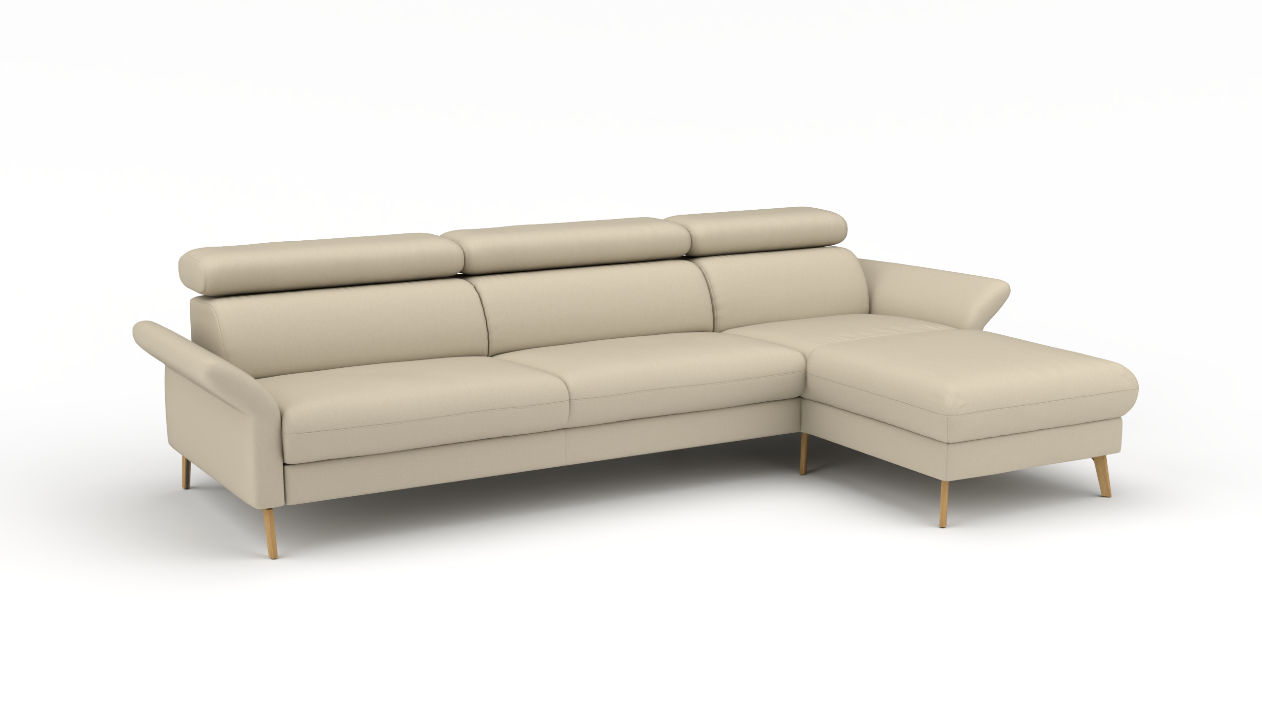 Ecksofa Mars - Lounge Rechts UrbanDesign / Farbe: Beige / Bezugsmaterial: Stoff