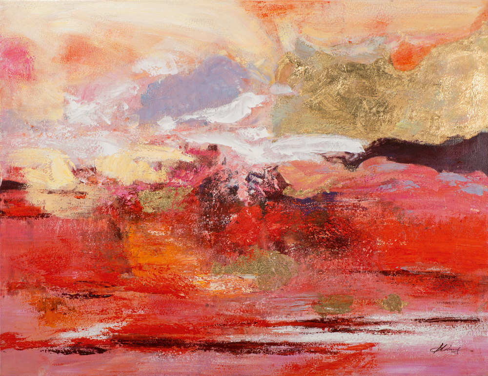 Gemälde-Komposition in Rot und Gold-image LAND