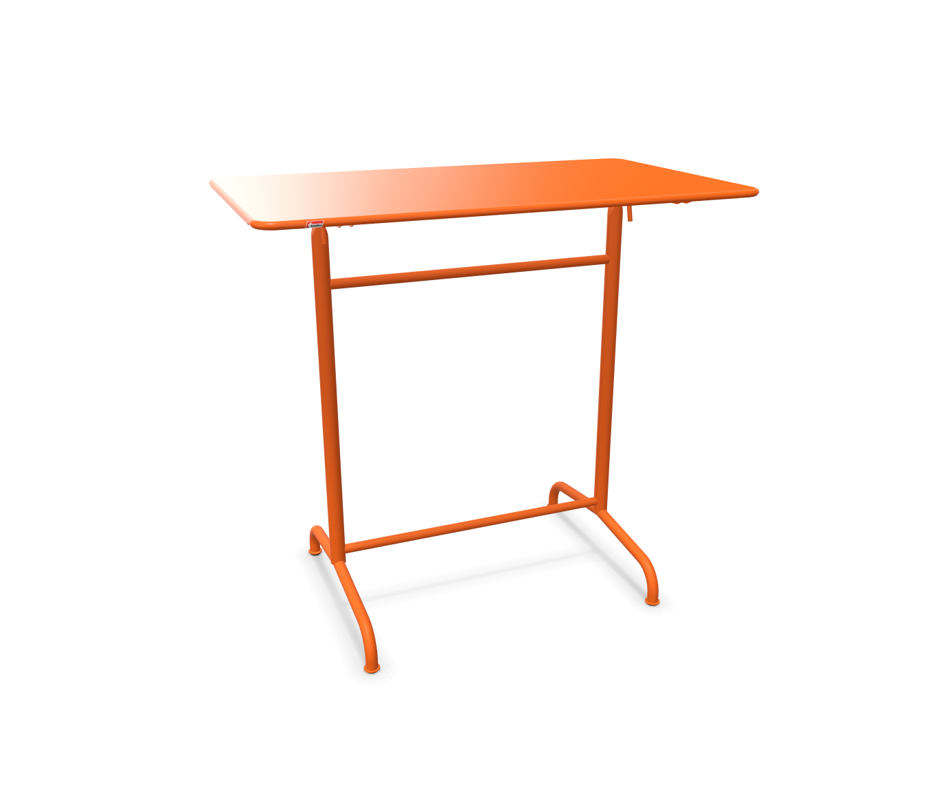 Rigi metal bar table from Schaffner / Colour: Orange / Size: 120 x 70 cm
