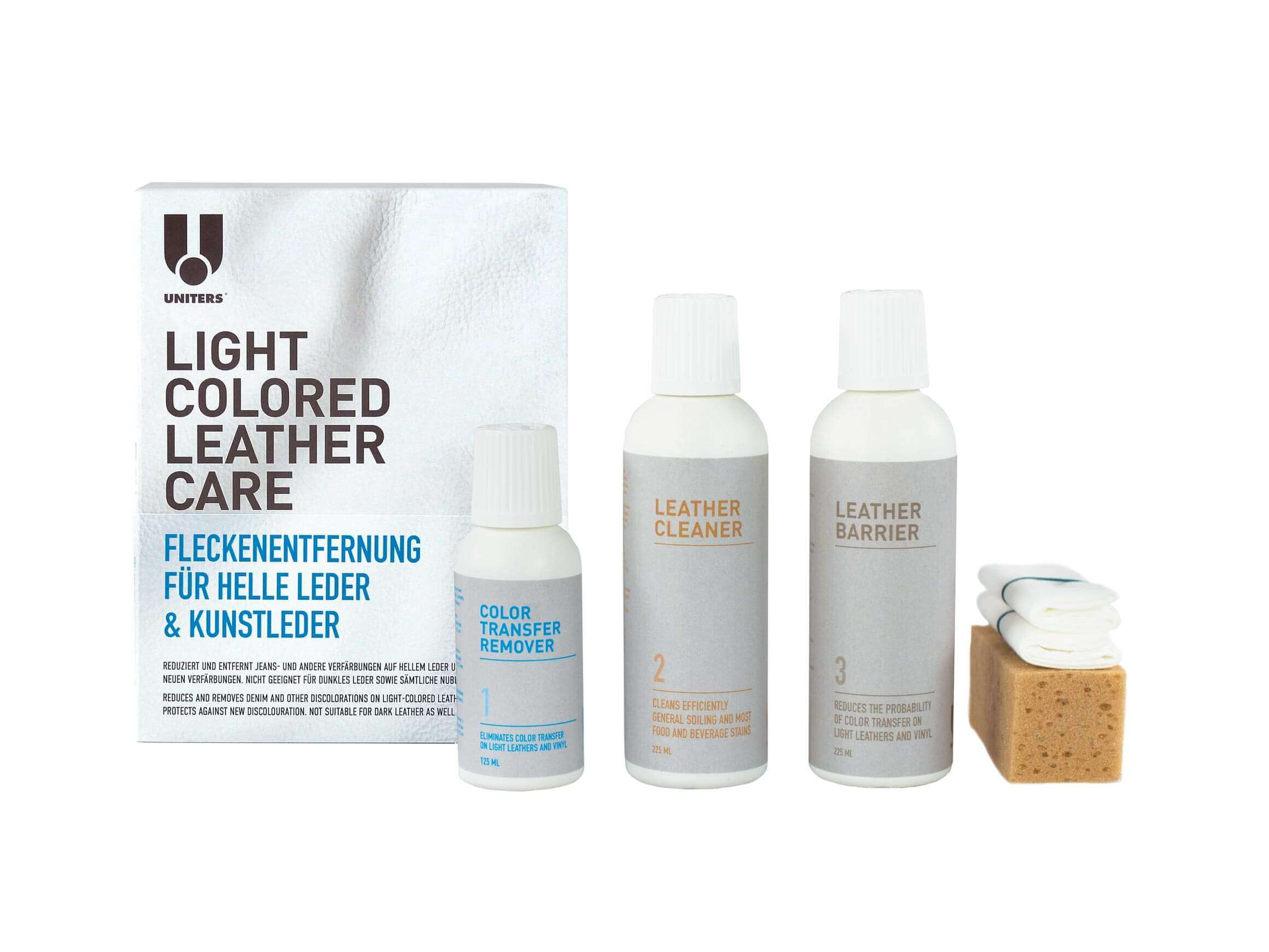 Produit d'entretien du cuir Light Colored Leather Care Maxi Kit