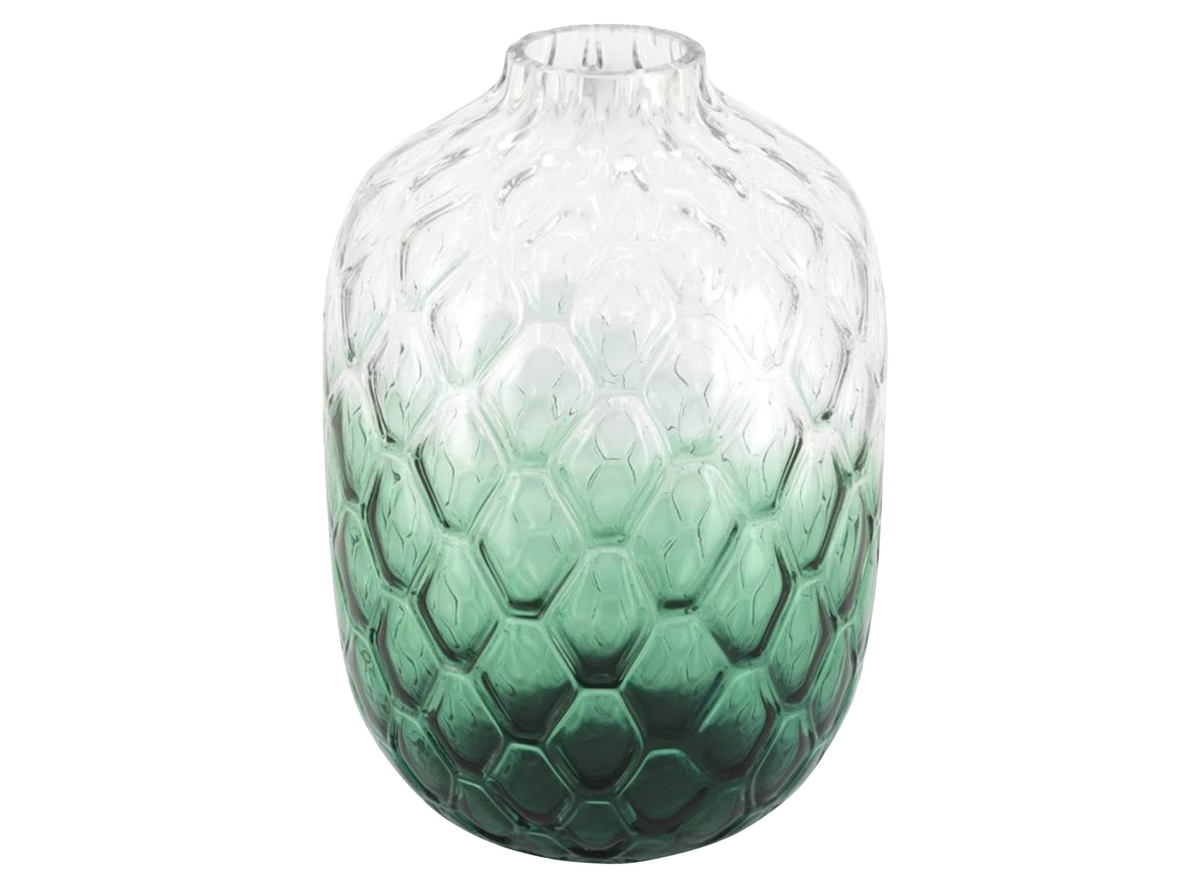 Verre transparent avec dégradé de vert H : 11 cm