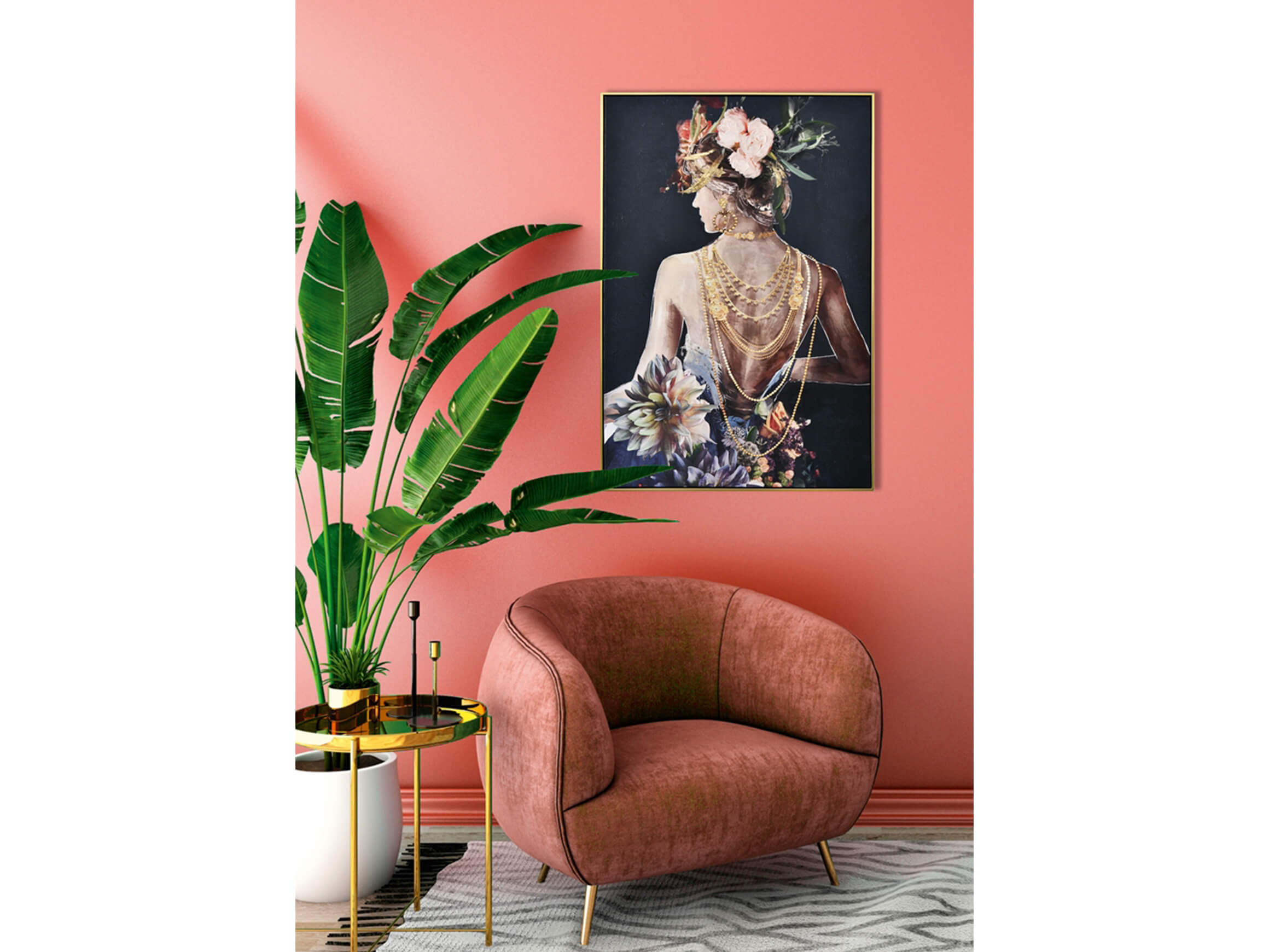 Bild Schöner Rücken mit Goldketten image LAND / Grösse: 123 x 83 cm