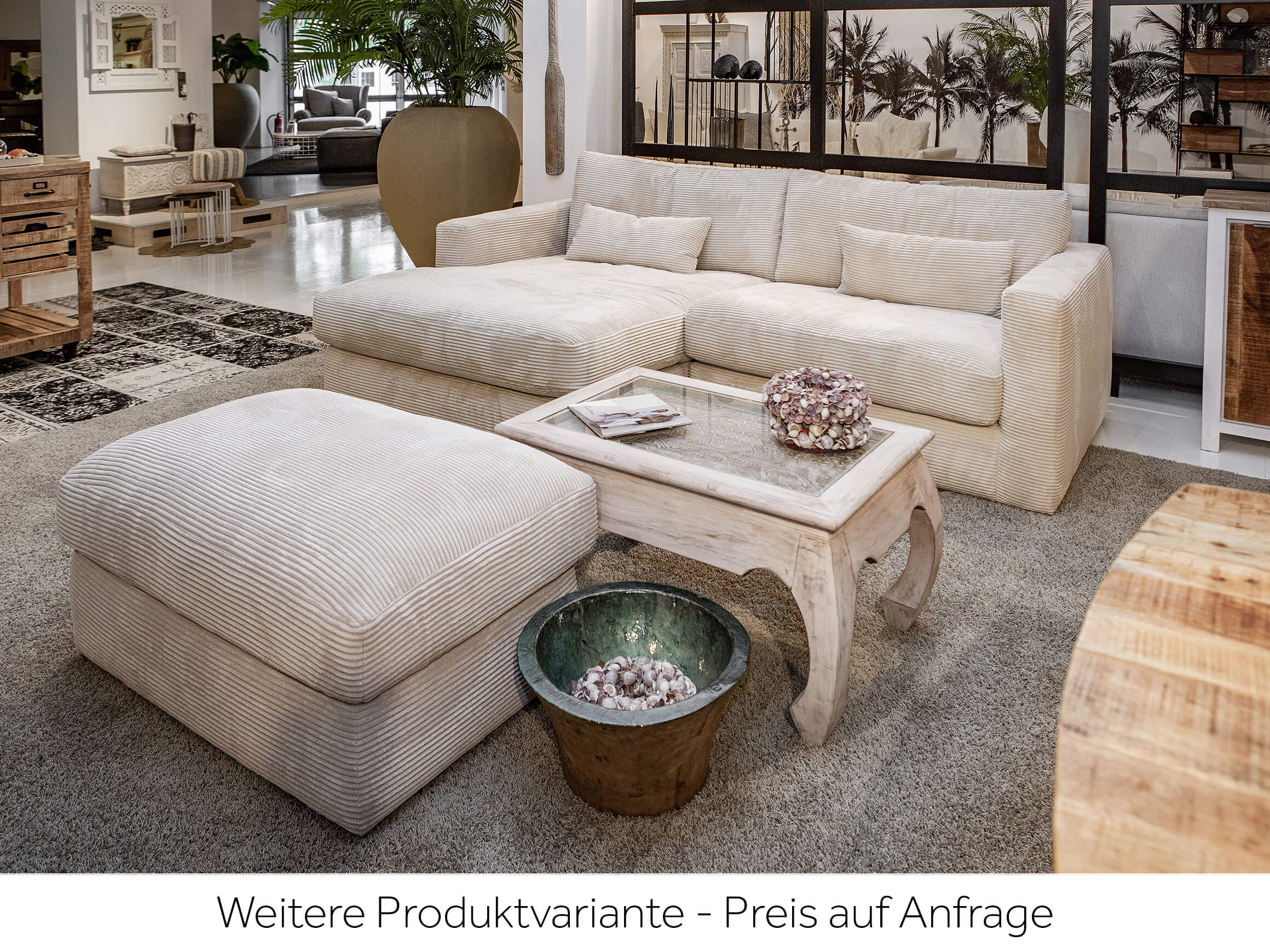 Hocker Locarno Gutmann / Farbe: Creme / Bezugsmaterial: Stoff