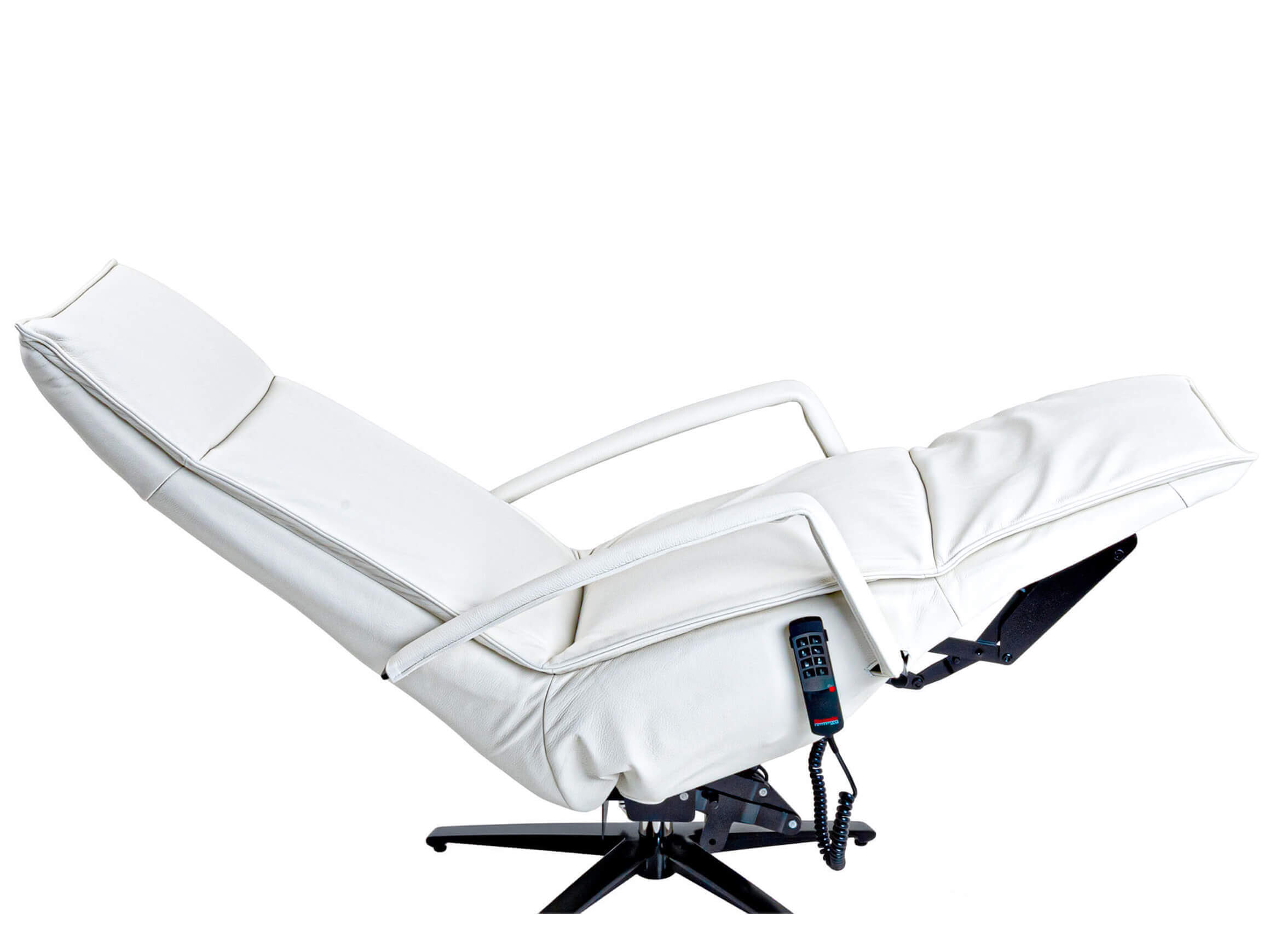 Relaxer Mirko Strässle / Colour: White / Cover material: Leather