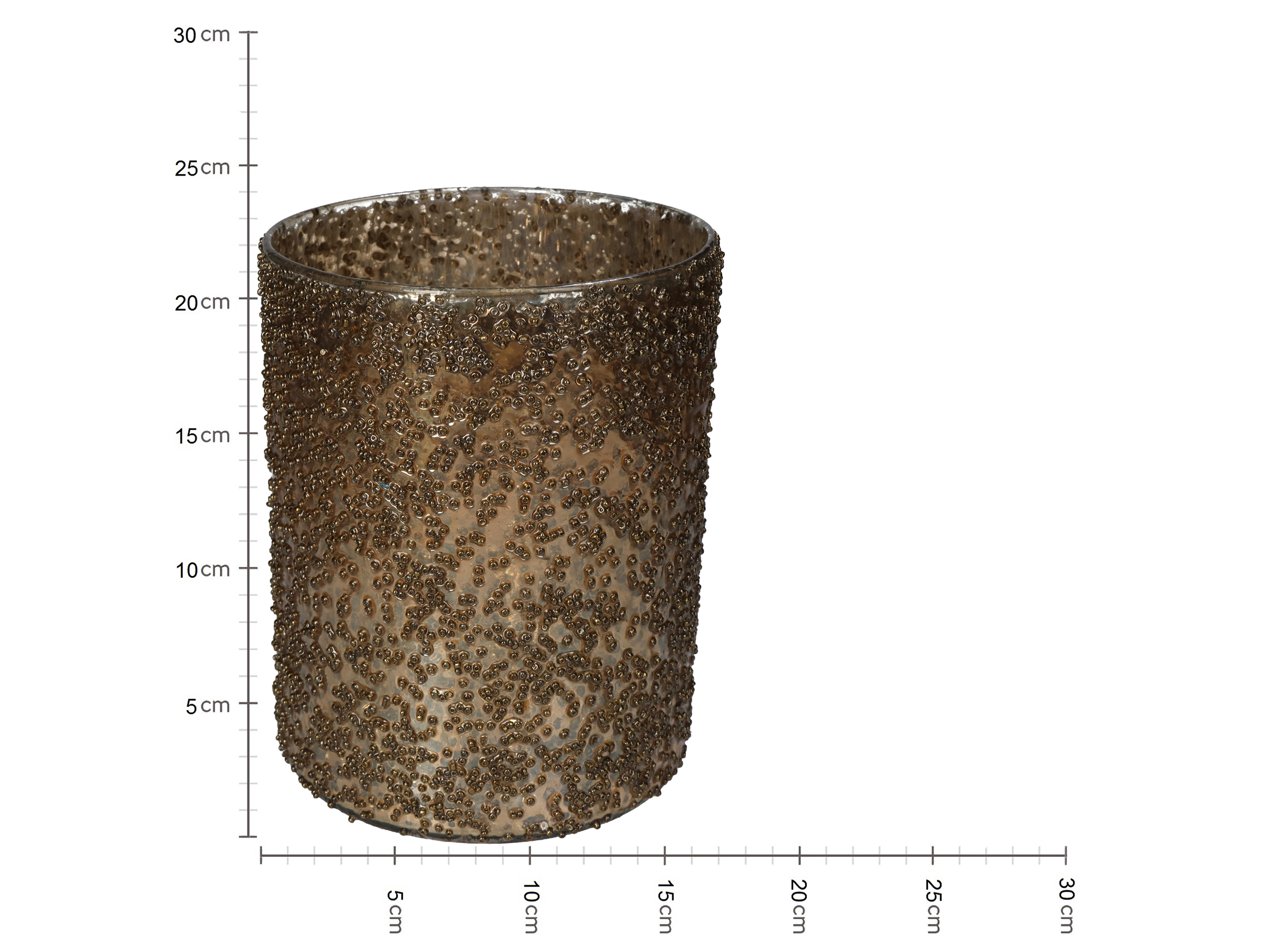 Windlicht Gold H: 21cm Kersten