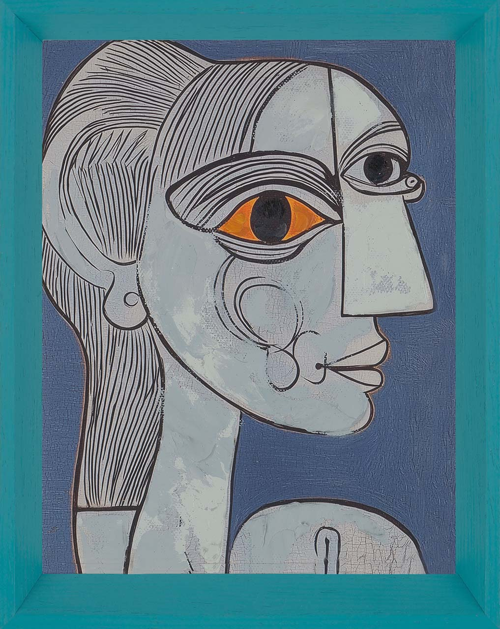 ‘Abstract Blue Lady’ painting image LAND