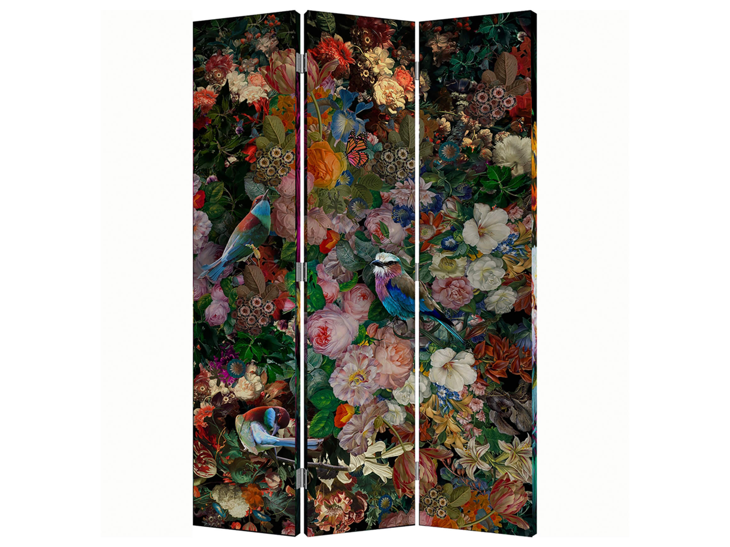 Romantic floral splendour screen with reversible motif image LAND / Size: 180 x 120 cm