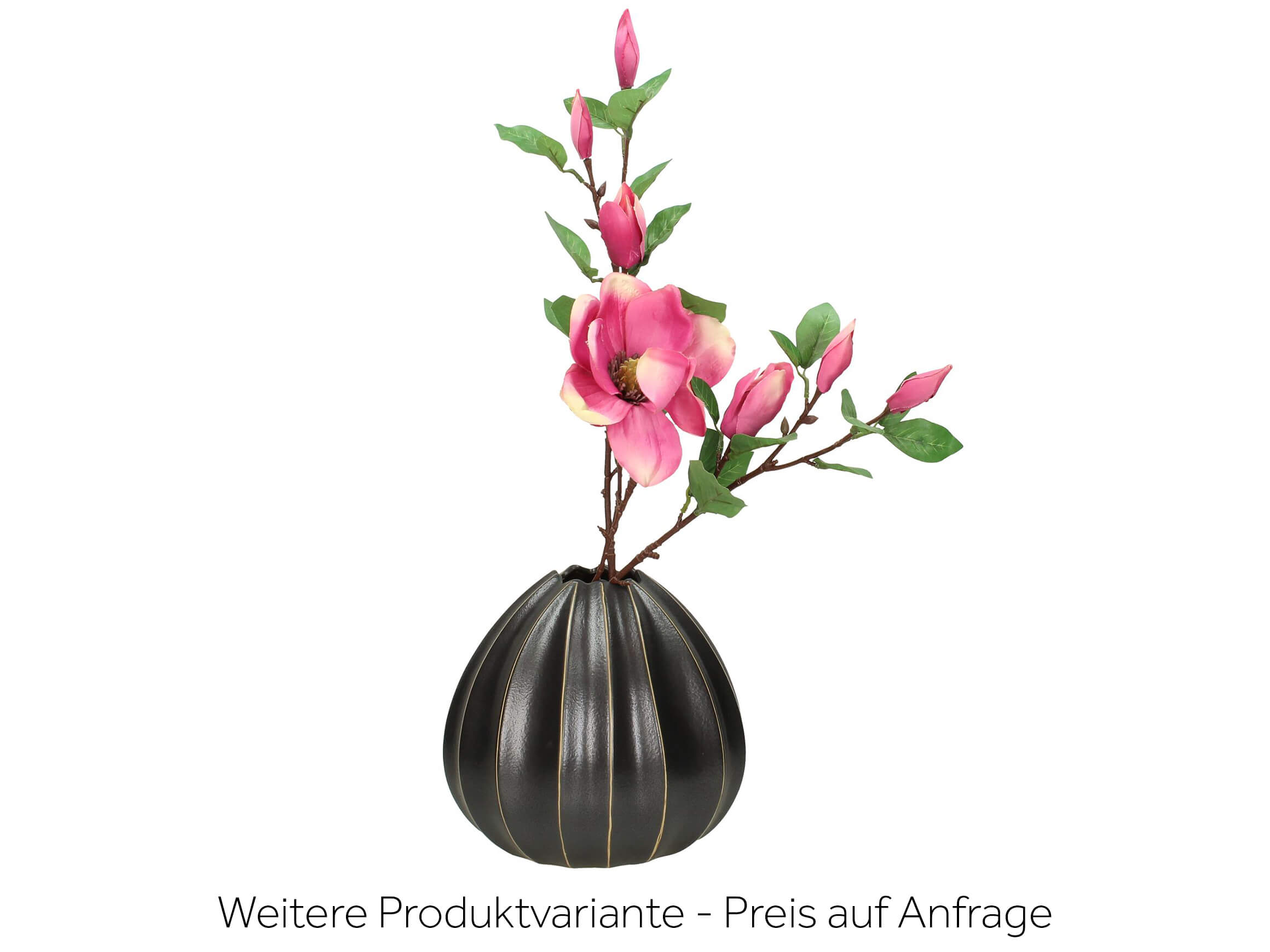 Vase Mit Rillen H: 21 cm Kersten / Farbe: Gold Schwarz