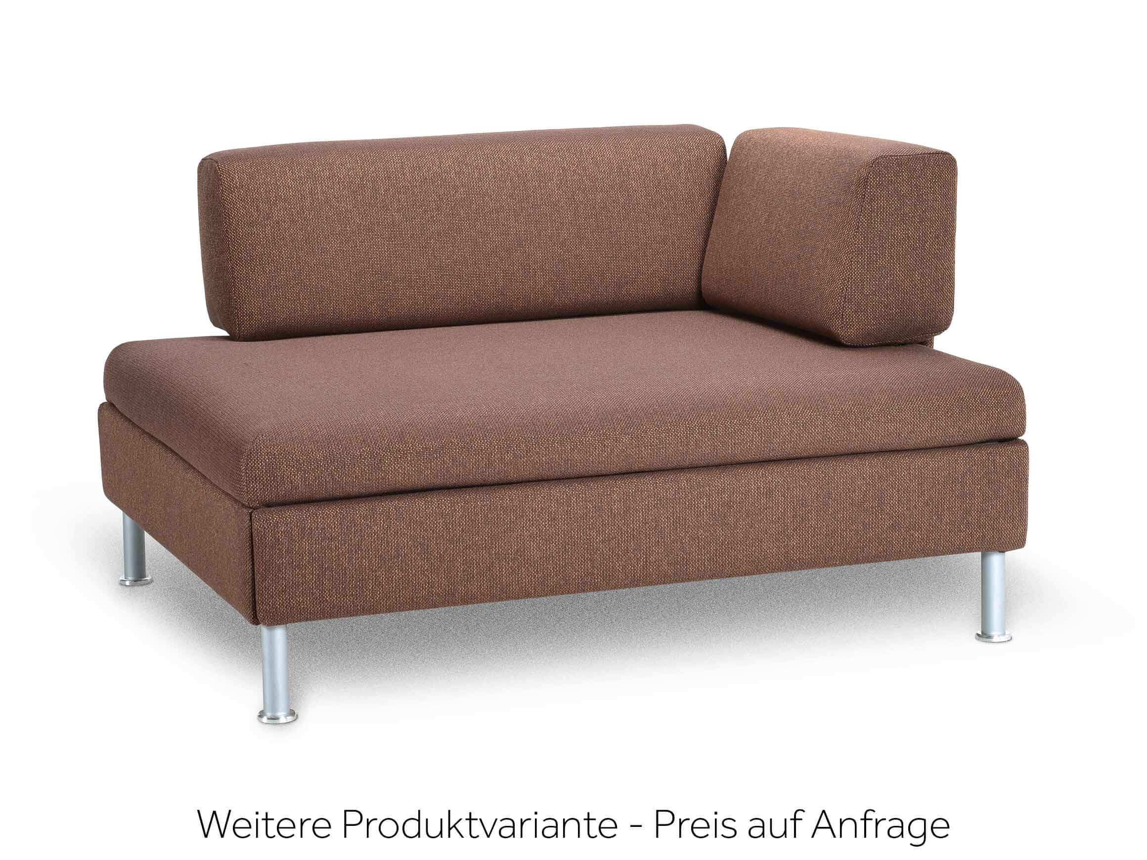 Bettsofa Bed For Living, Stoff Navy, Füsse Aluminium