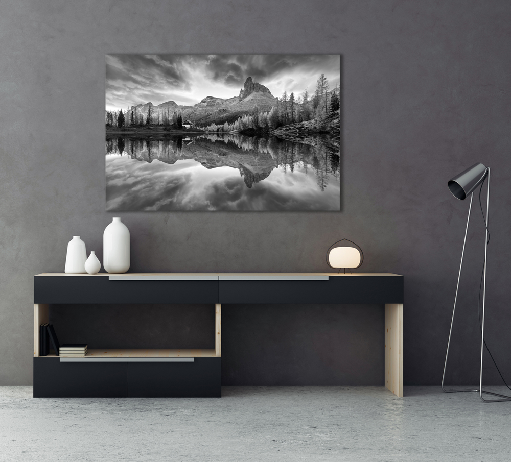 Alubild-Spiegelnde Berge im Sonnenaufgang-image LAND