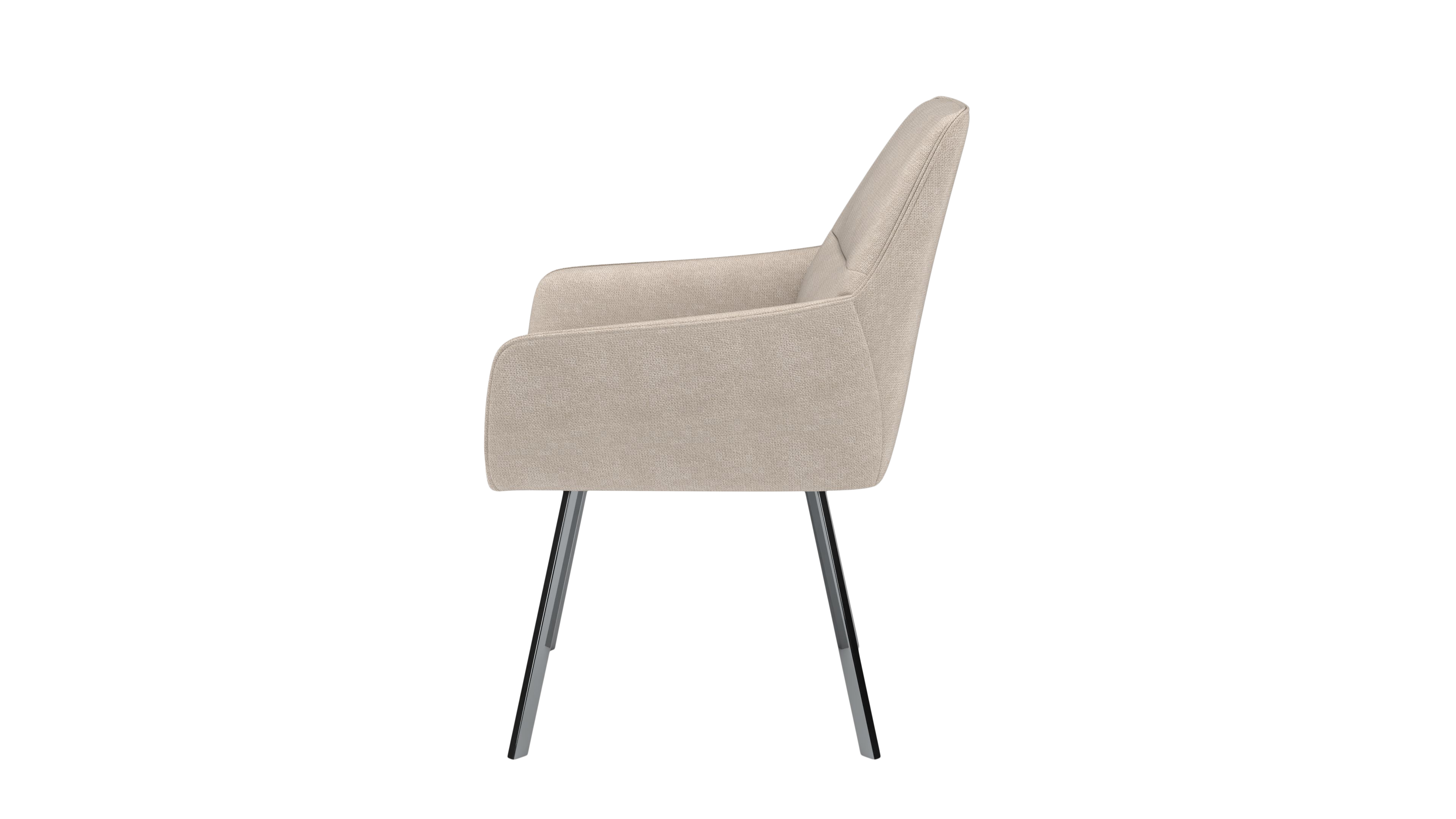 Stuhl Bellatrix - von UrbanDesign | Drehfunktion, Fuss Stahl, Stoff Beige