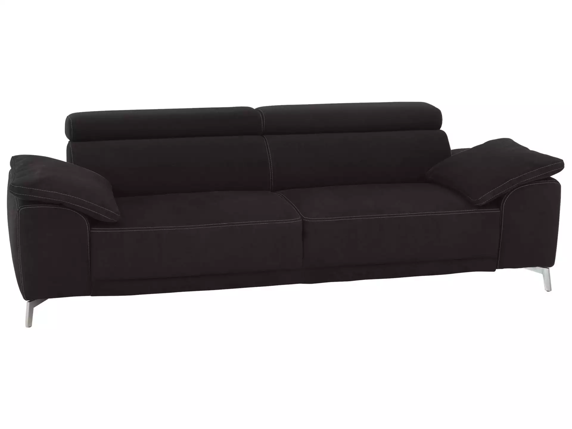 Sofa Lucio Basic B: 242 cm Candy / Farbe: Schwarz / Material: Leder Basic