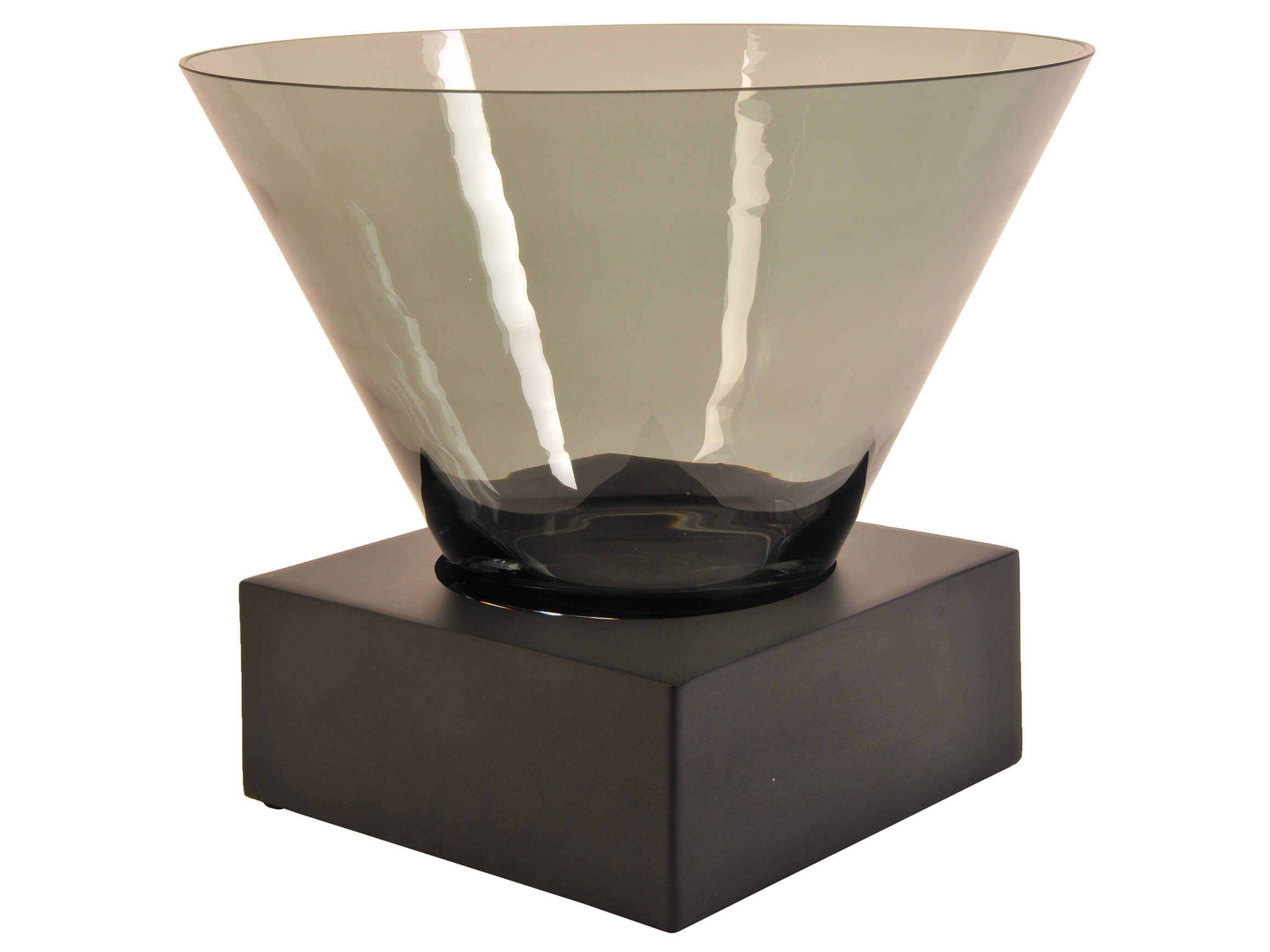 Windlicht Glas Konisch Eisen H: 34 cm Schlittler / Farbe: Schwarz Transparent