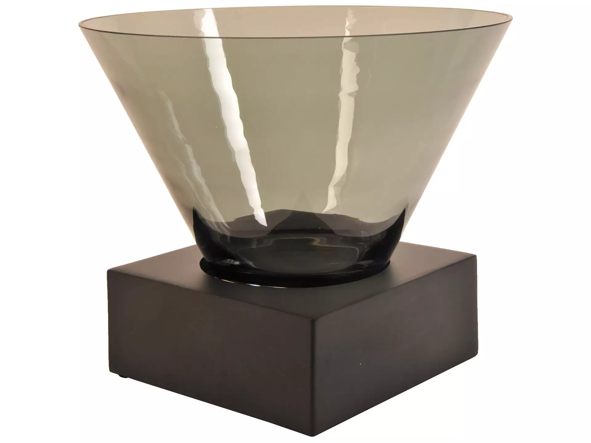 Windlicht Glas Konisch Eisen H: 34 cm Schlittler / Farbe: Schwarz Transparent