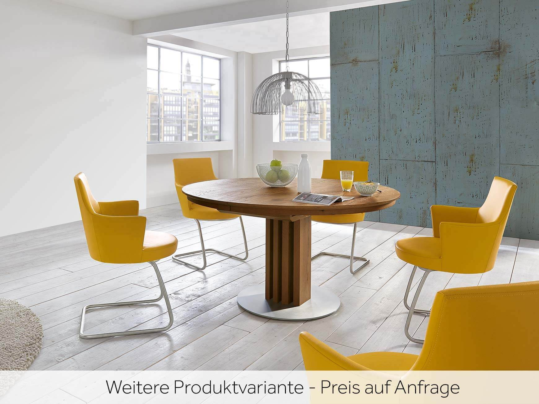 Esstisch Bert, Rund, Anziano Eiche, Ausziehbar, b 120