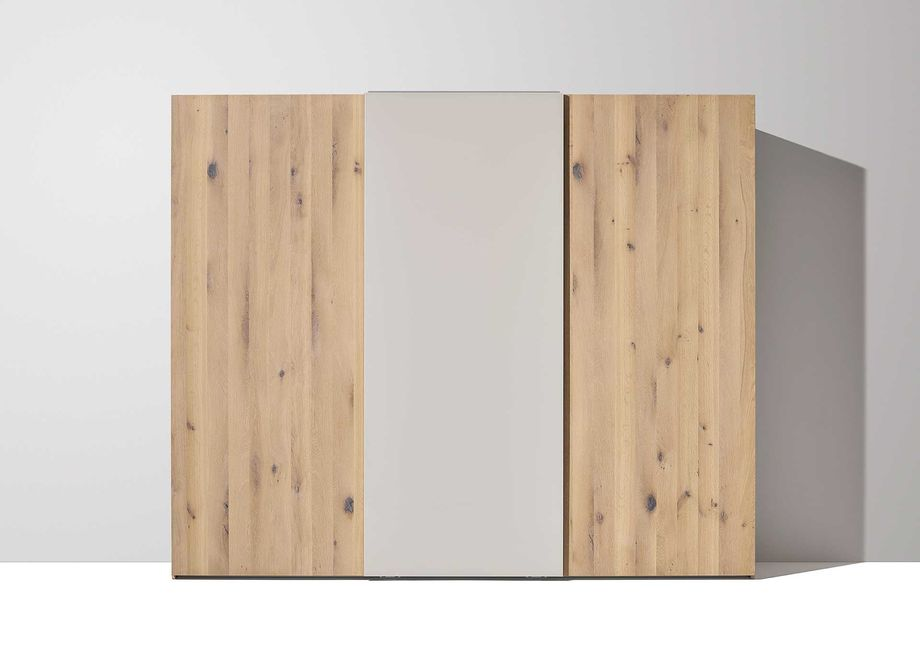 Schwebetürenschrank Soft Team 7 / Farbe: Holzfarbig Naturweiss