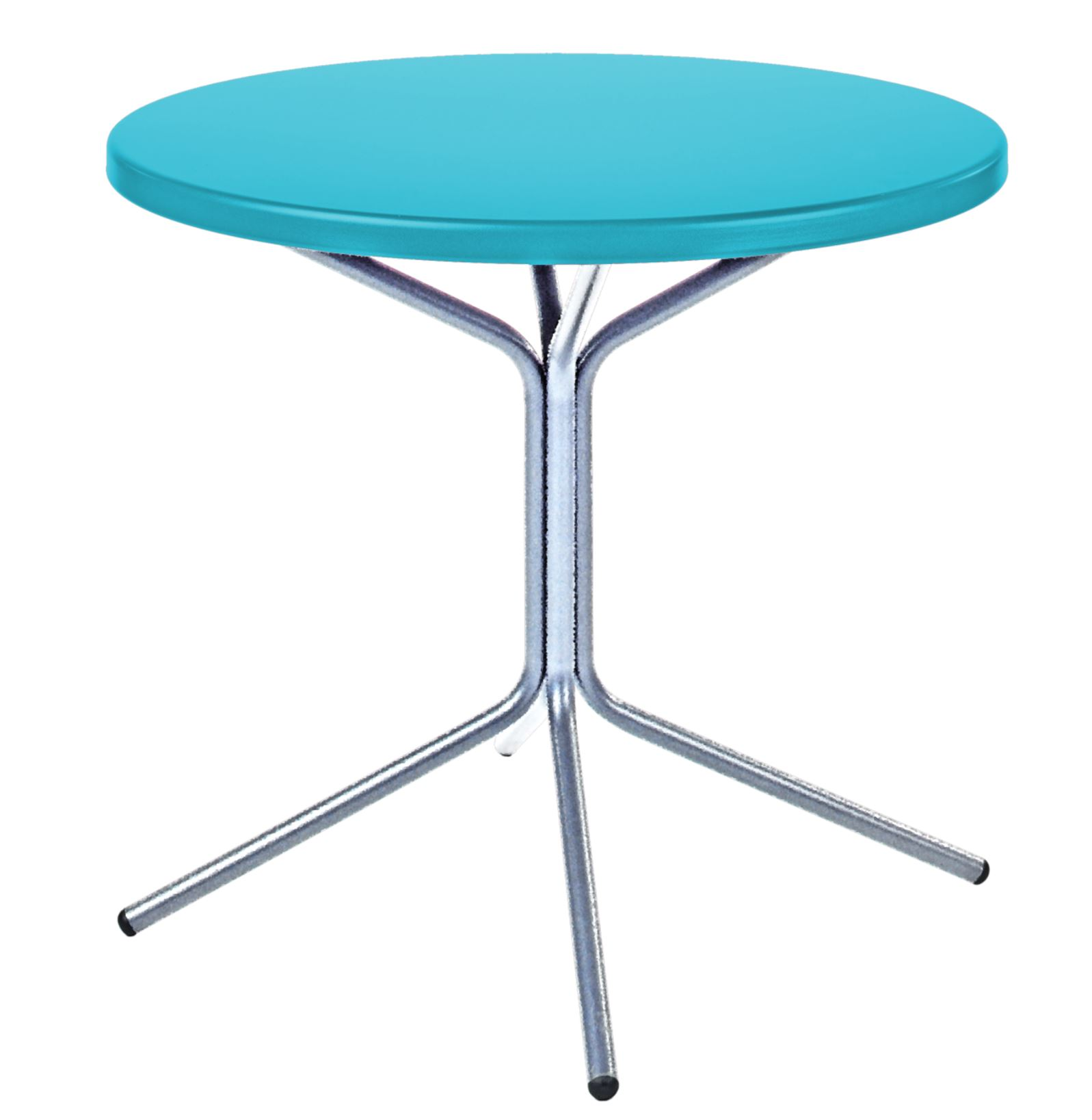 Metall-Bistrotisch Pix Rund Feuerverzinkt von Schaffner / Farbe: Türkis / DxH: 80 x 72 cm