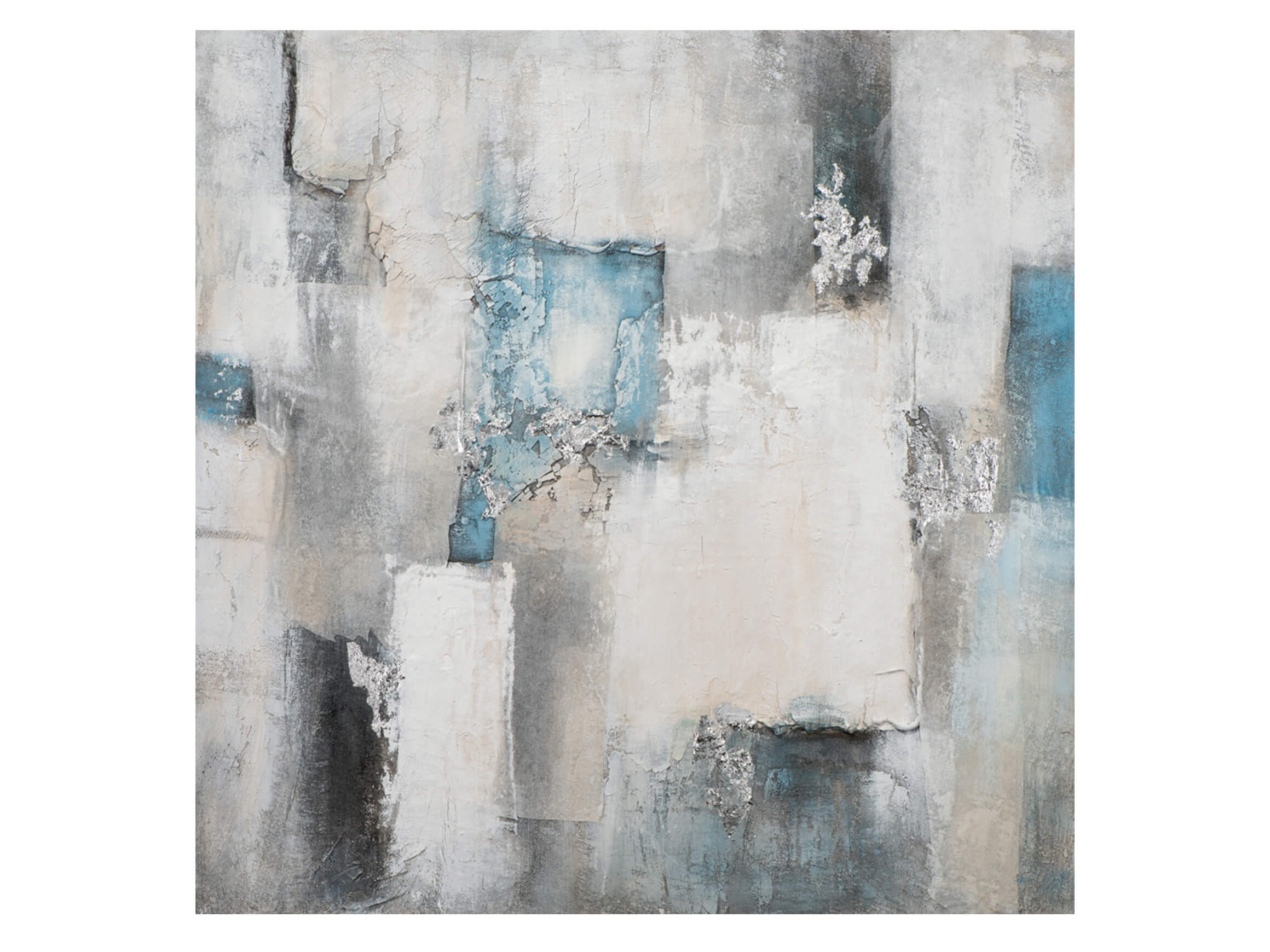 Bild Facetten in Aquamarin image LAND / Grösse: 115 x 115 cm