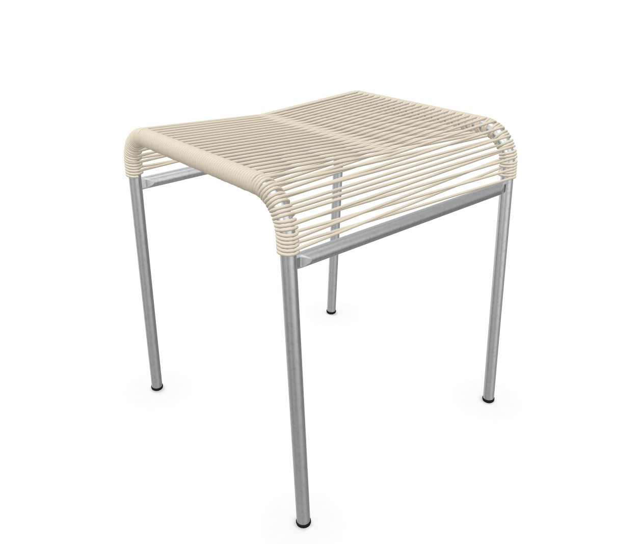 Tabouret spaghetti Säntis Hoch galvanisé à chaud de Schaffner / Couleur : sable pastel / Dimensions : 44 x 42 cm
