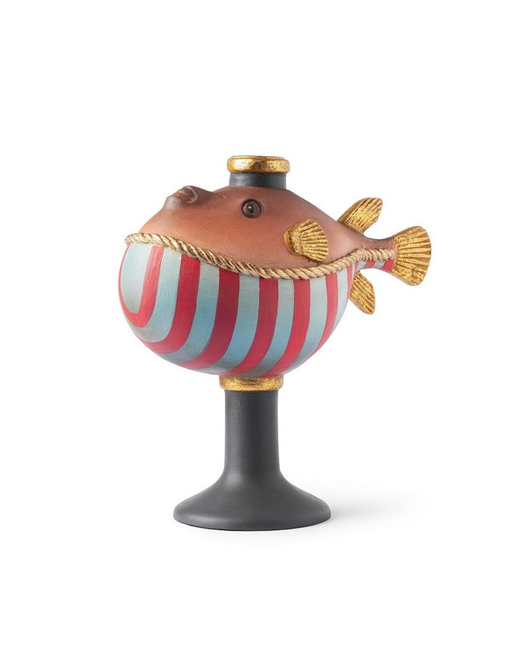 Kerzenständer Kugelfisch Rot H: 21 cm Abhika