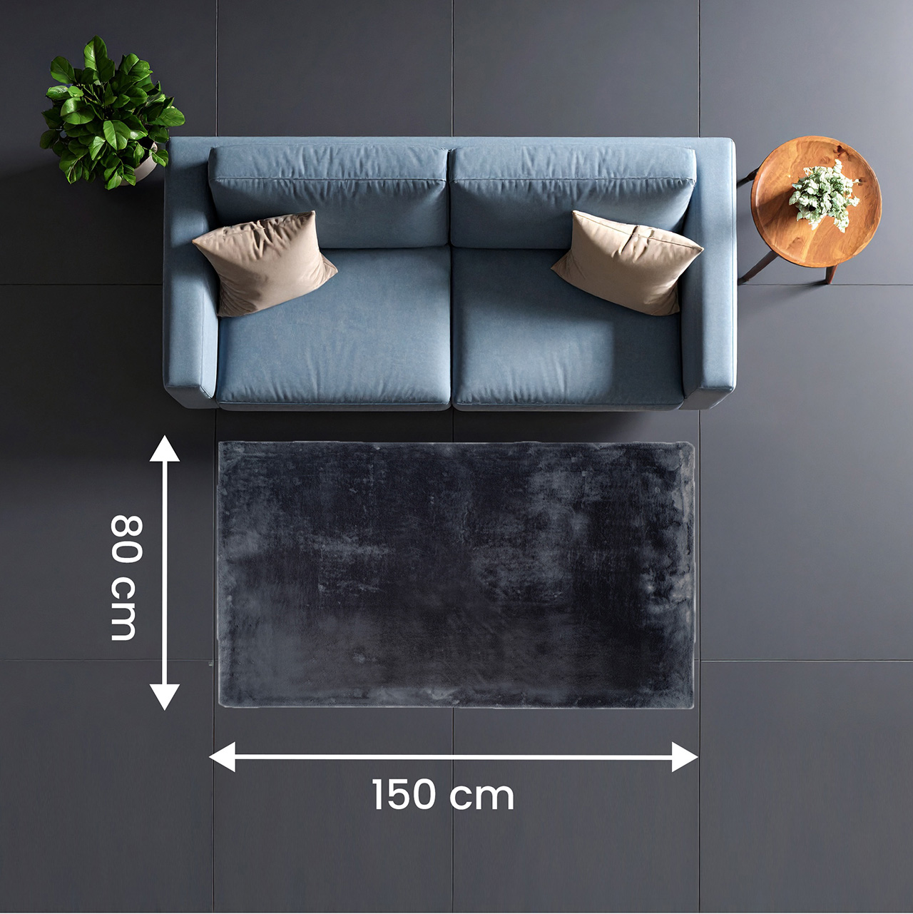 Soft Cloud Graphite rug image LAND
