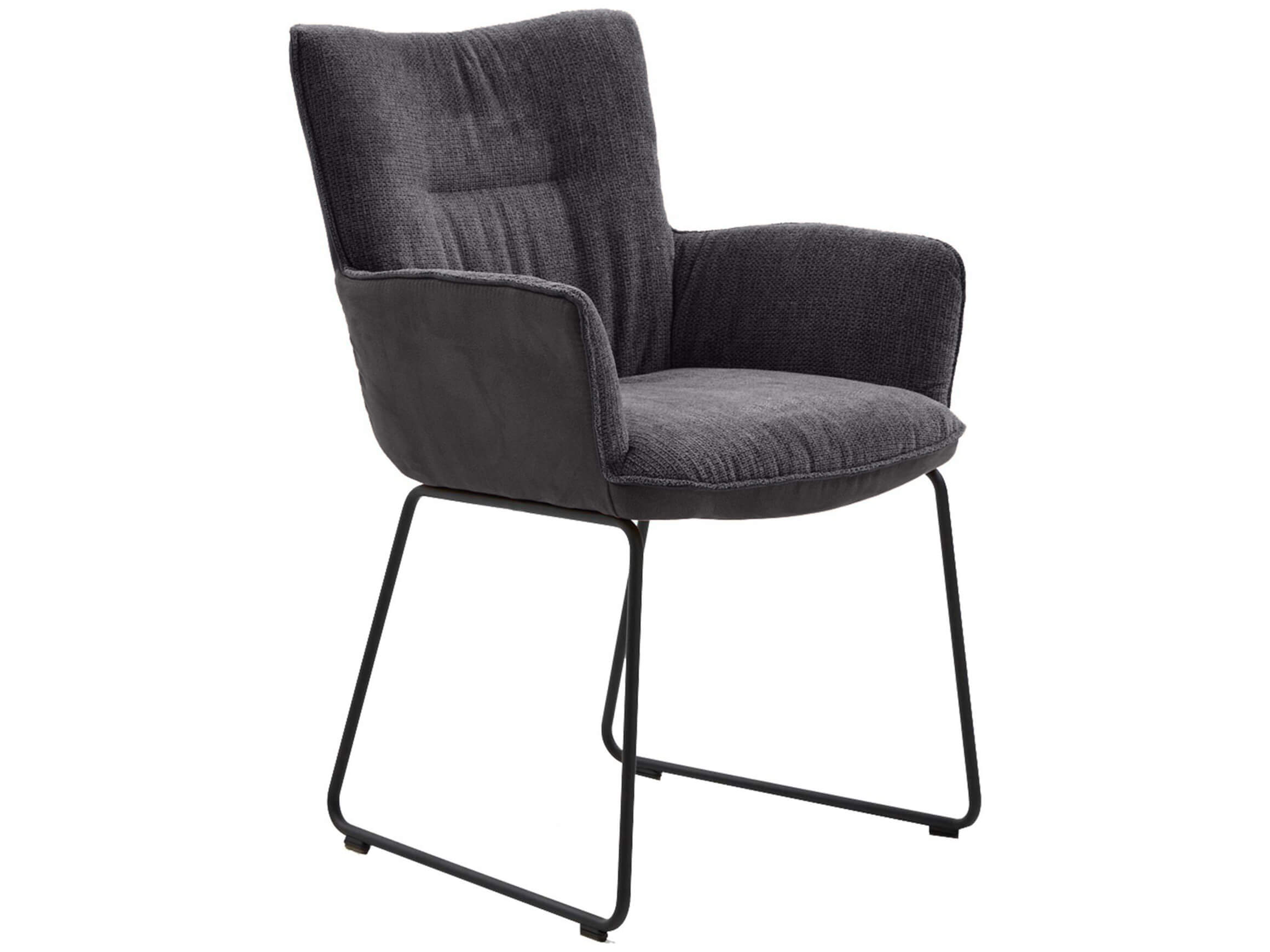 Armlehnstuhl Pancho Kufengestell Niehoff / Farbe: Graphit / Bezugsmaterial: Microfaser Stoff