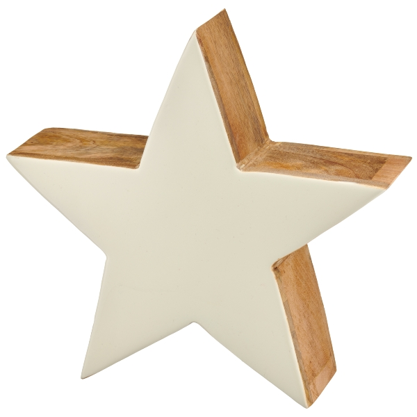 Gasper Weihnachtsschmuck Mangoholz Stern, Weiss  | Schubiger Möbel
