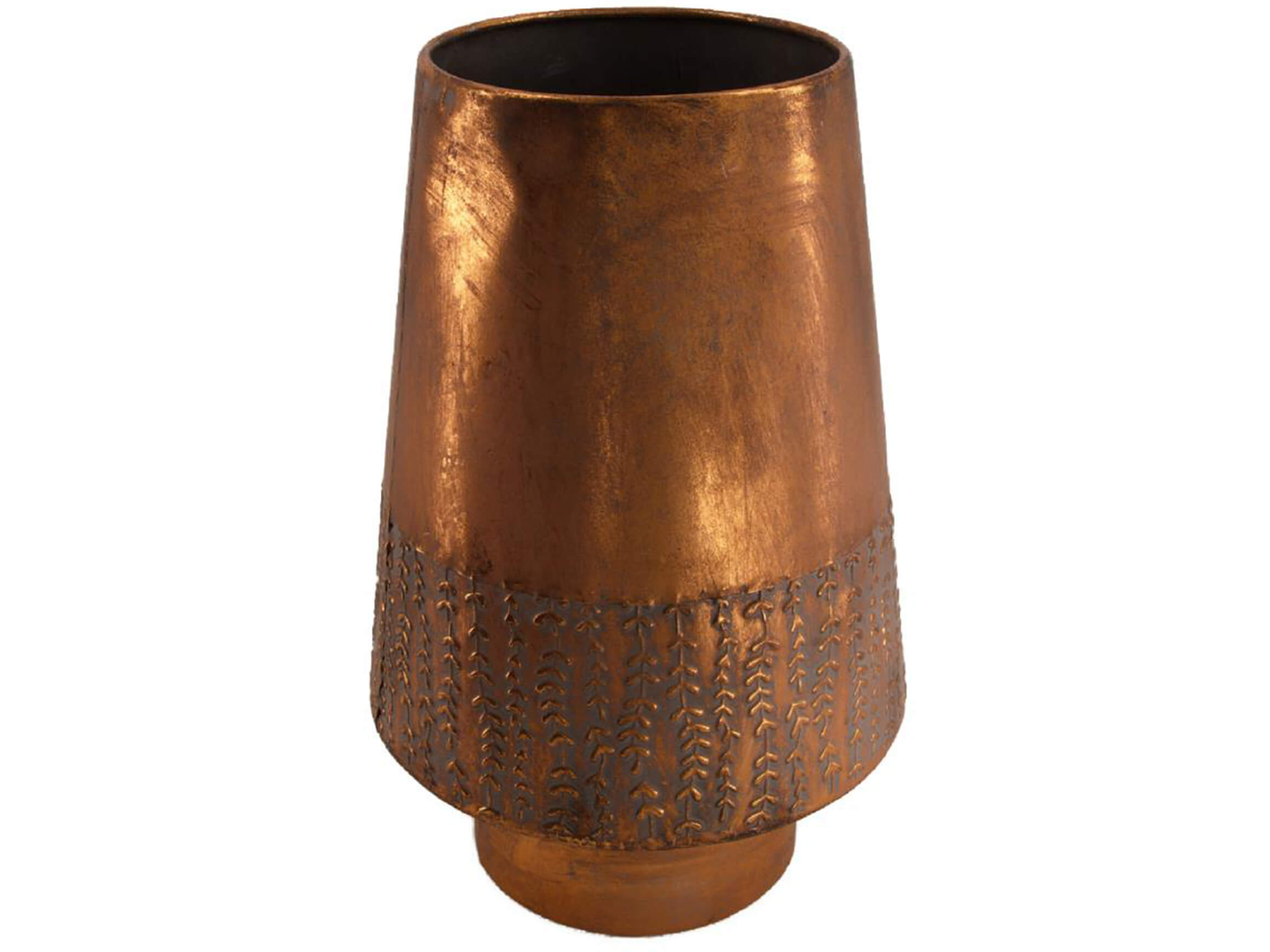 Dijk Gefäss Metall, Antique-Kupfer H: 36 cm Braun | Schubiger Möbel