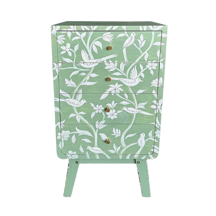 Chest of drawers country house with leaves H: 31 cm Edg