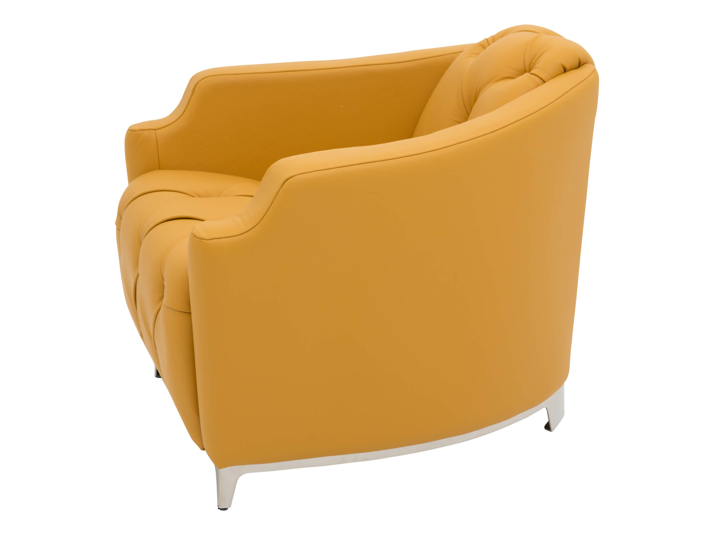 Sessel Downey, Leder, Chrom Glanz, b 79 cm t 84 cm h 71 cm