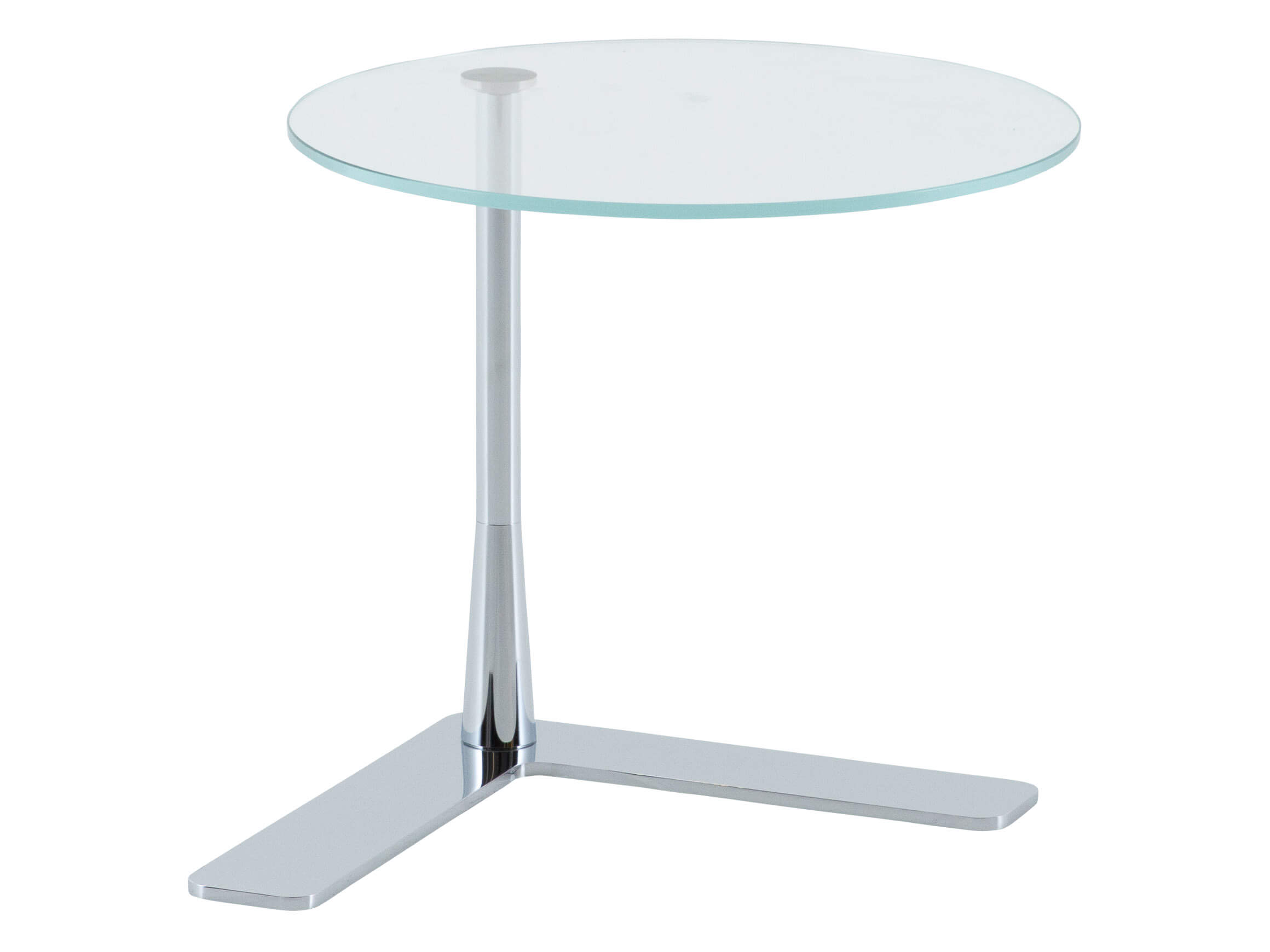 Beistelltisch Felias, Optiwhite Klar, Rund, Chrom,