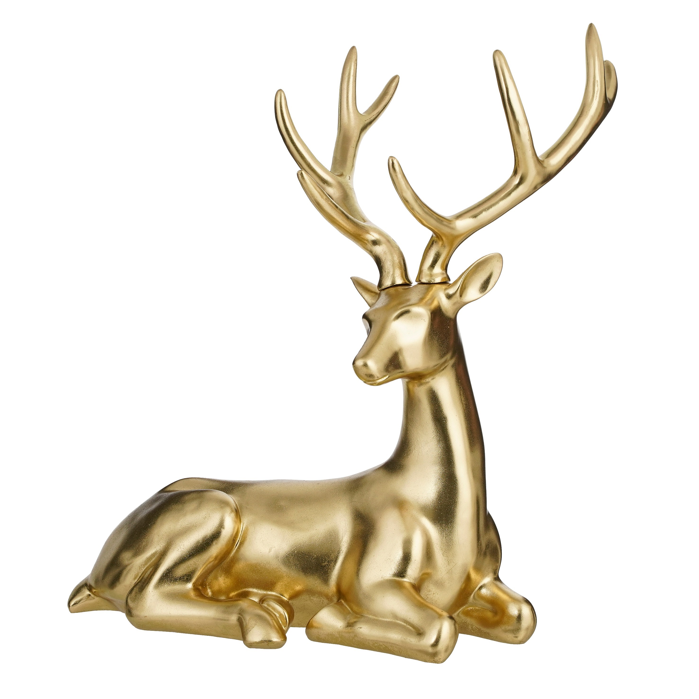Decofinder Figur Hirsch, Liegend Gold B: 95 cm  | Schubiger Möbel