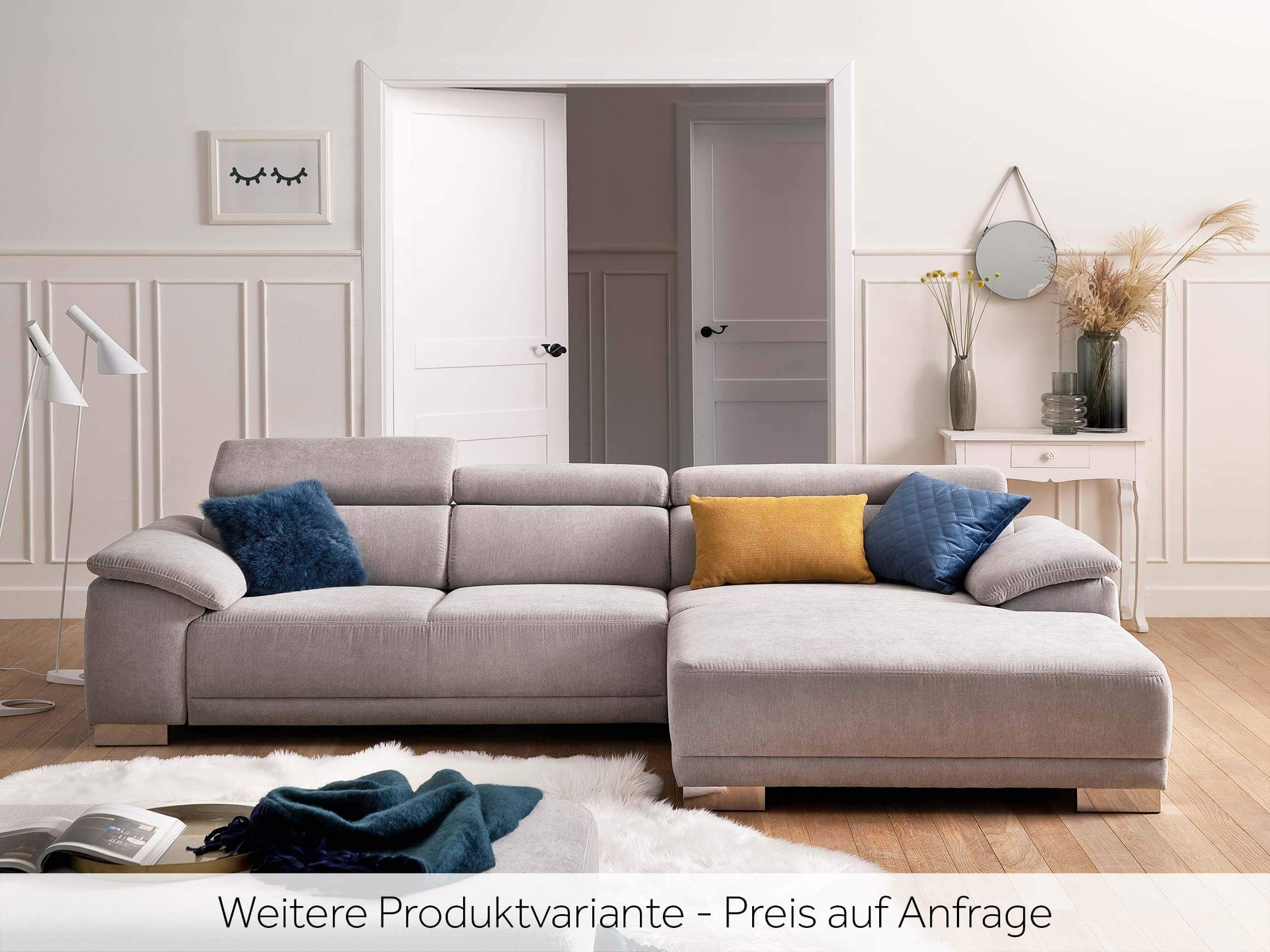 Ecksofa Adalia Basic Candy / Farbe: Bianco / Material: Leder Basic