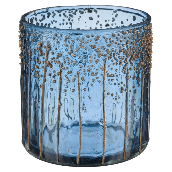 Gasper Windlicht Glas, Royalblau  | Schubiger Möbel