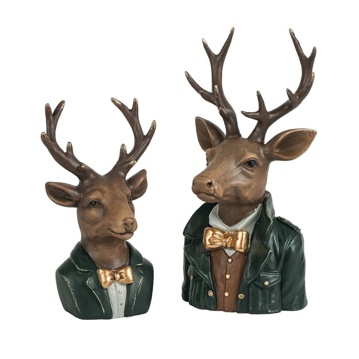 Tier Hirsch-Büste, Grün , H:34 cm Decofinder