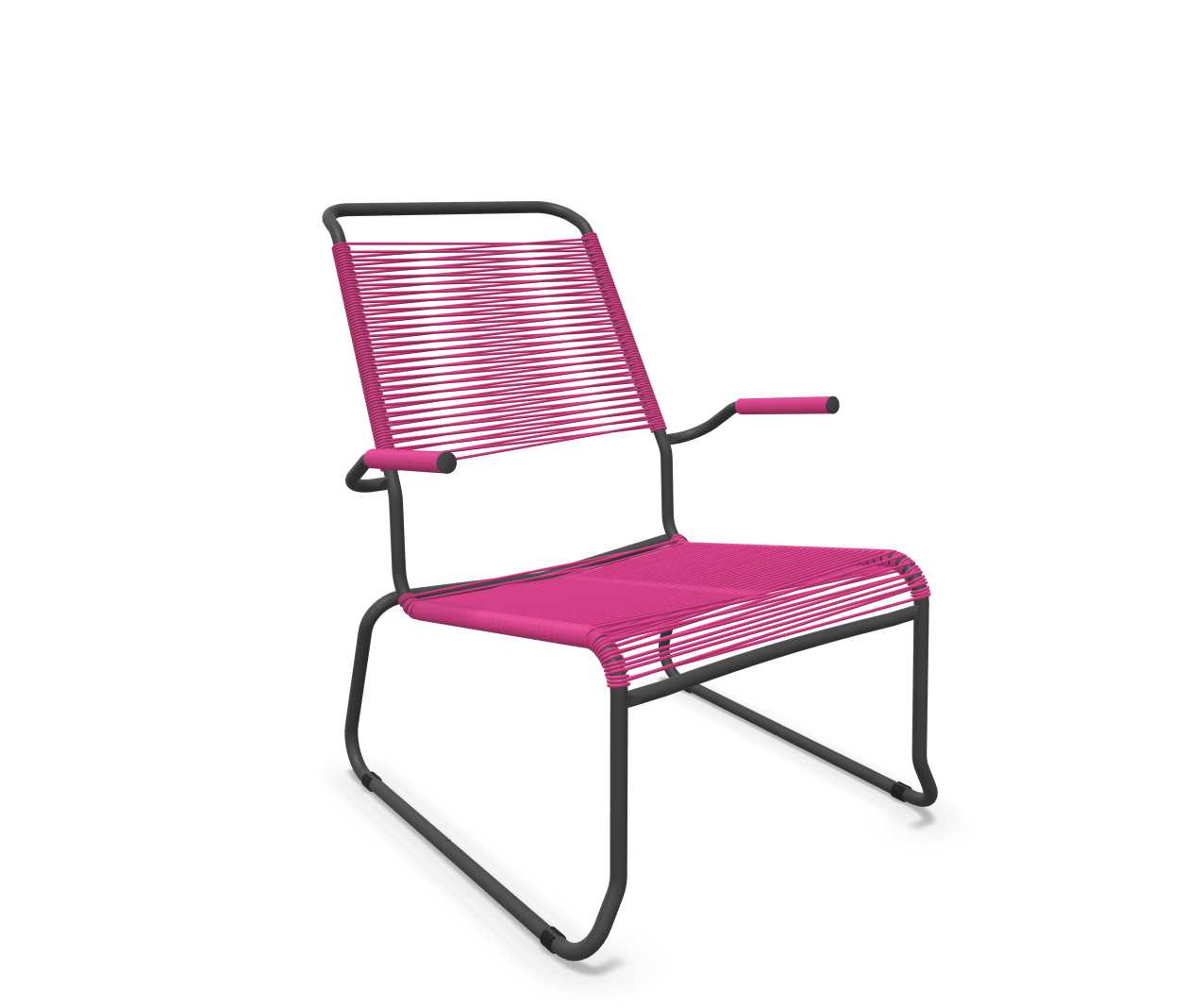 Schaffner Kufen-Spaghetti-Lounger Säntis mit Lehne / Hochlehner Rosa | Schubiger Möbel