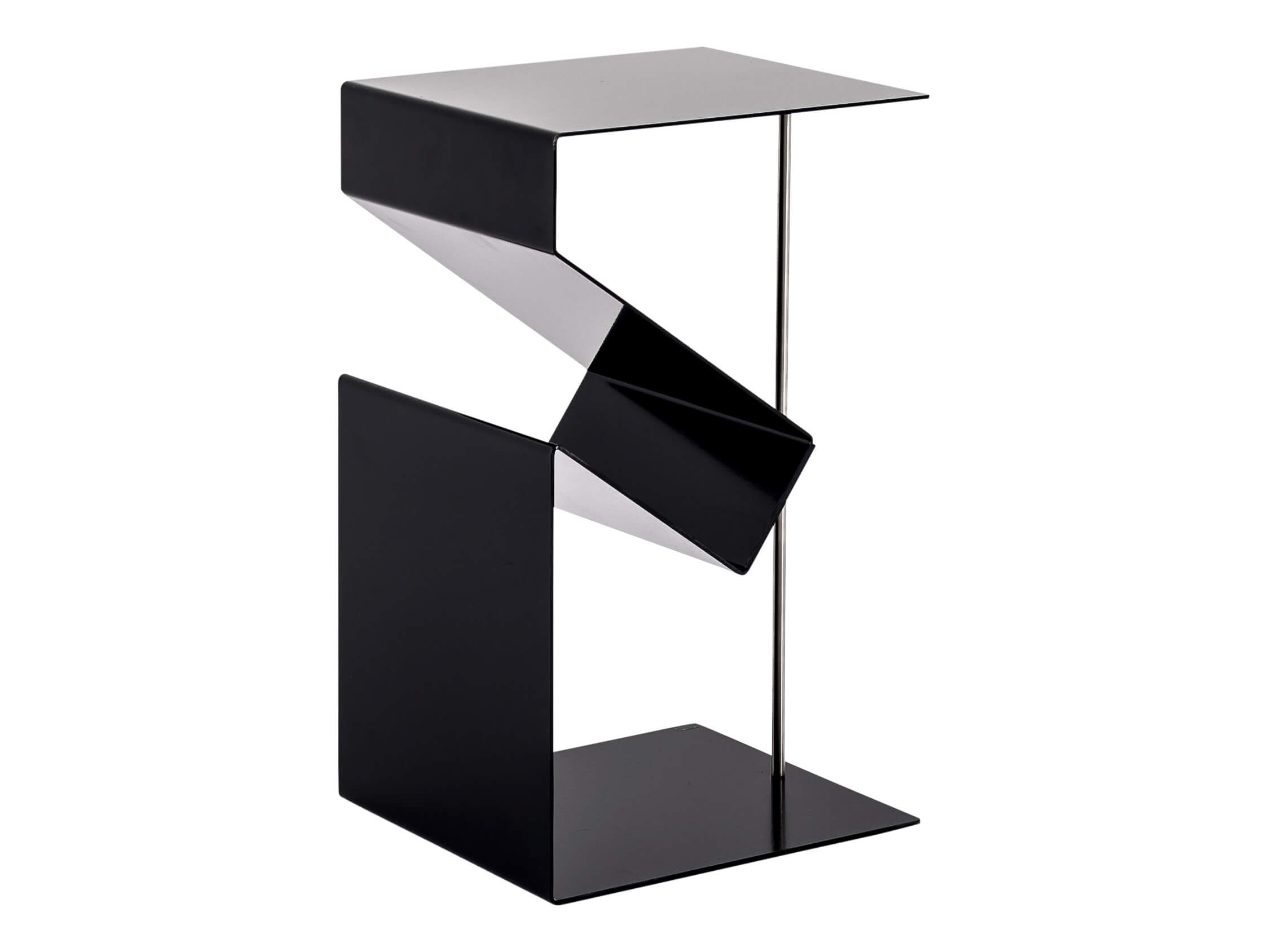 Porte-revues Lobby, acier inoxydable, noir, l 32 cm p 28 cm h 53 cm