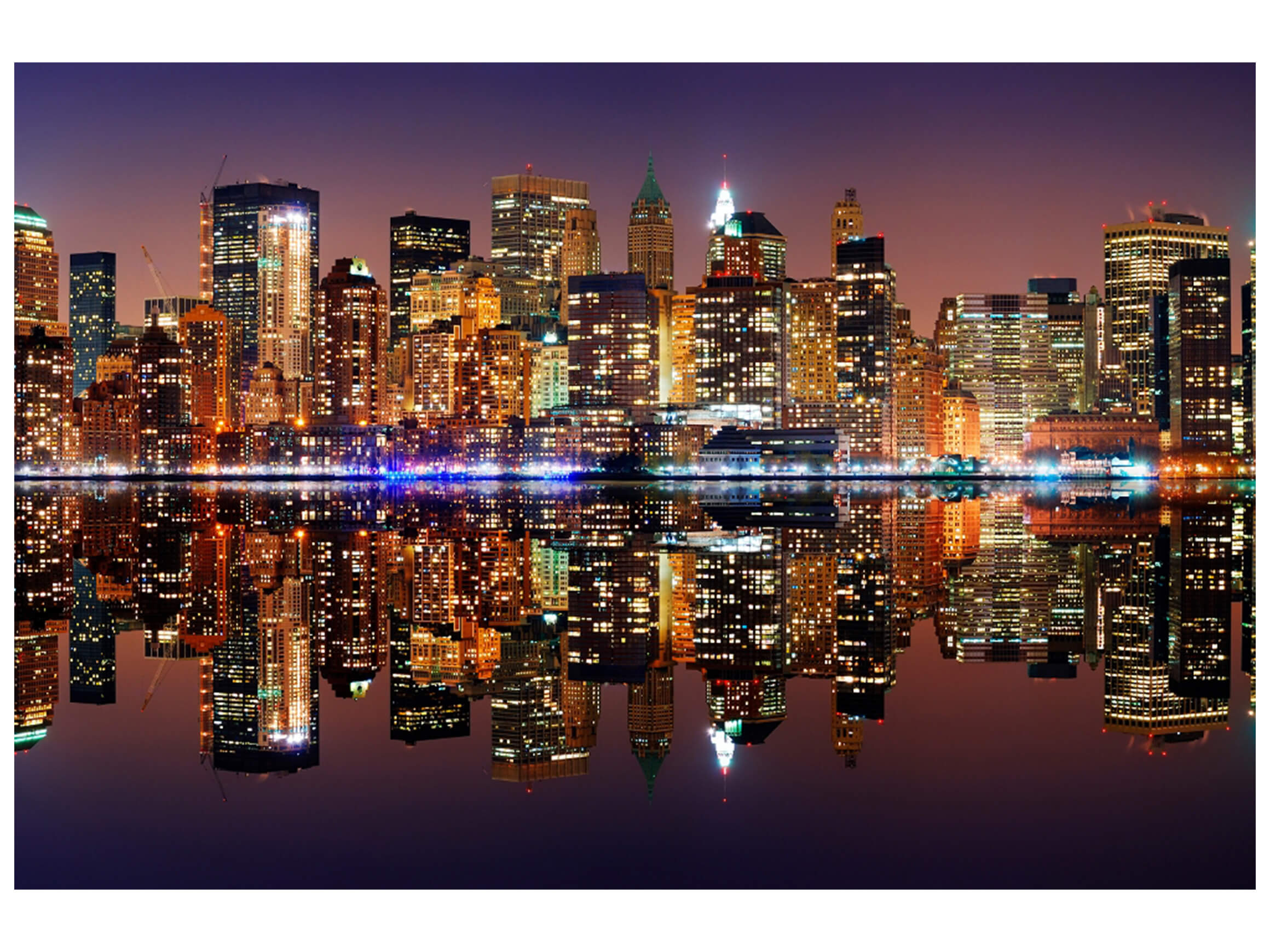 image LAND Digitaldruck auf Glas New York Skyline mit Spiegelung  | Schubiger Möbel