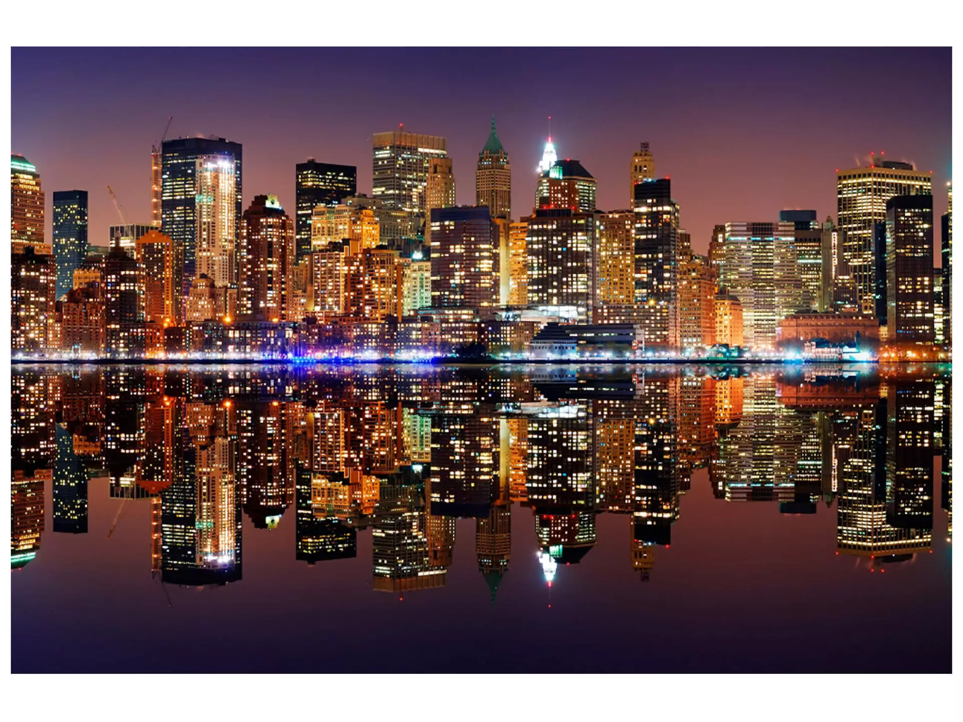 Digitaldruck auf Glas New York Skyline mit Spiegelung image LAND