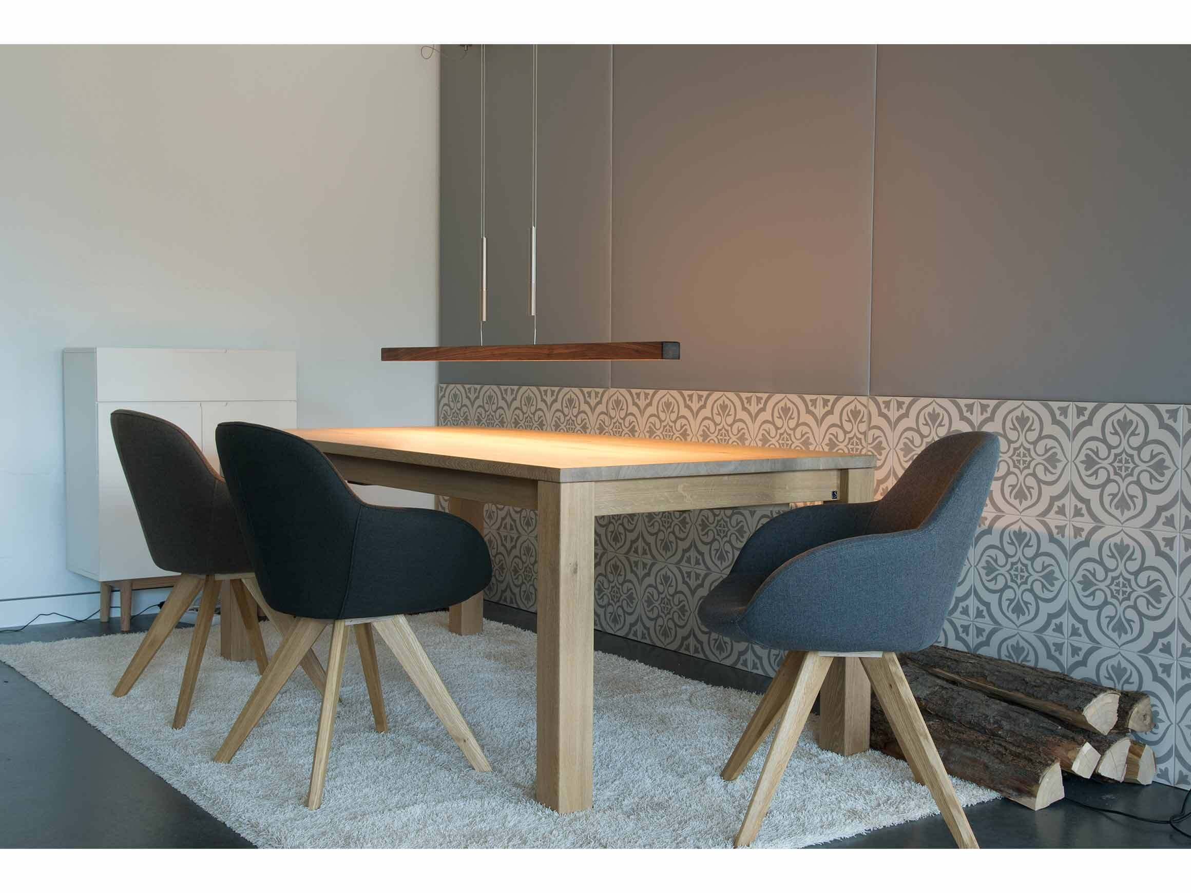 Balkenlampe Leana Nussbaum b: 121cm, Leuchte: Nickel Matt Gebürstet