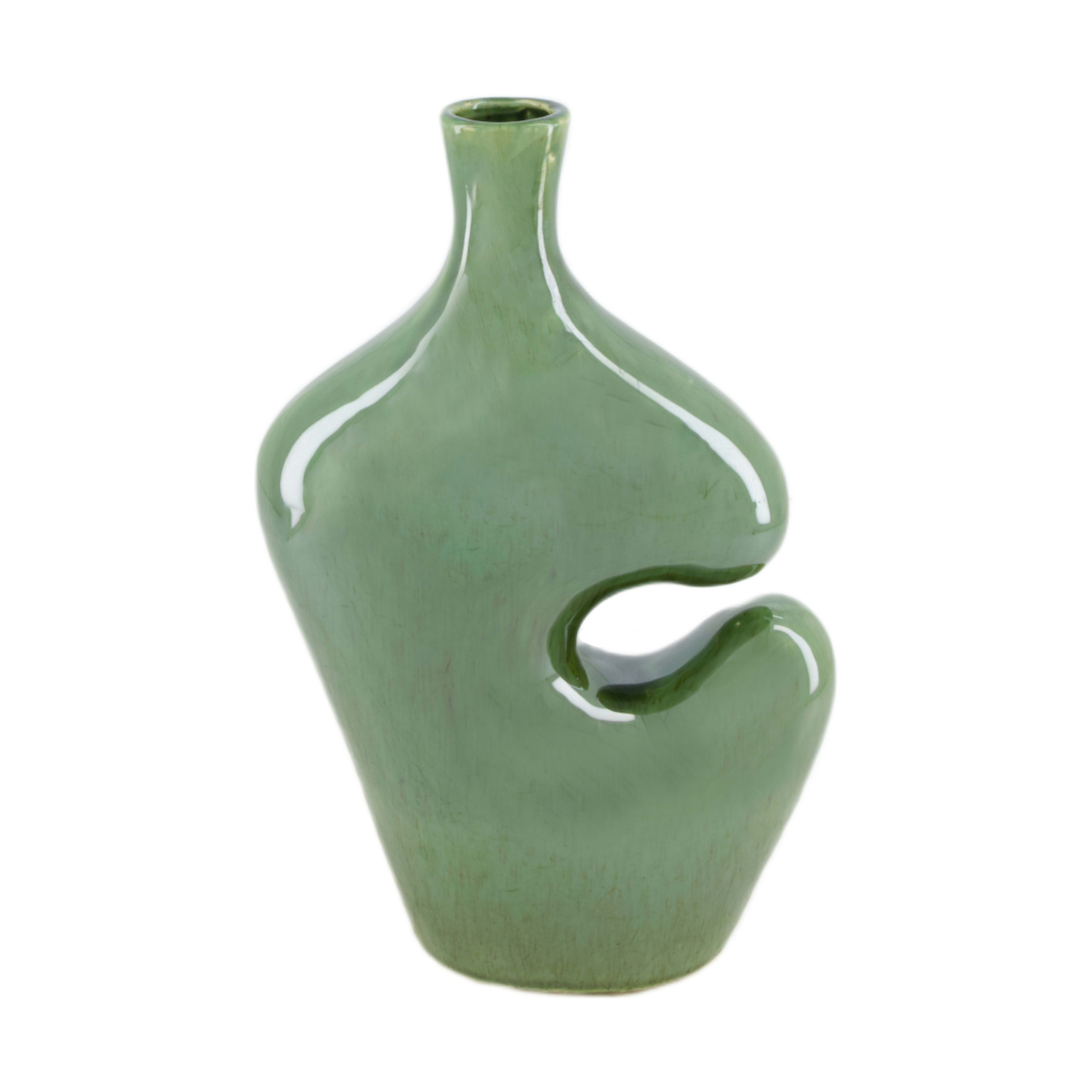 Decofinder Vase Keramik, Grün H: 29 cm  | Schubiger Möbel