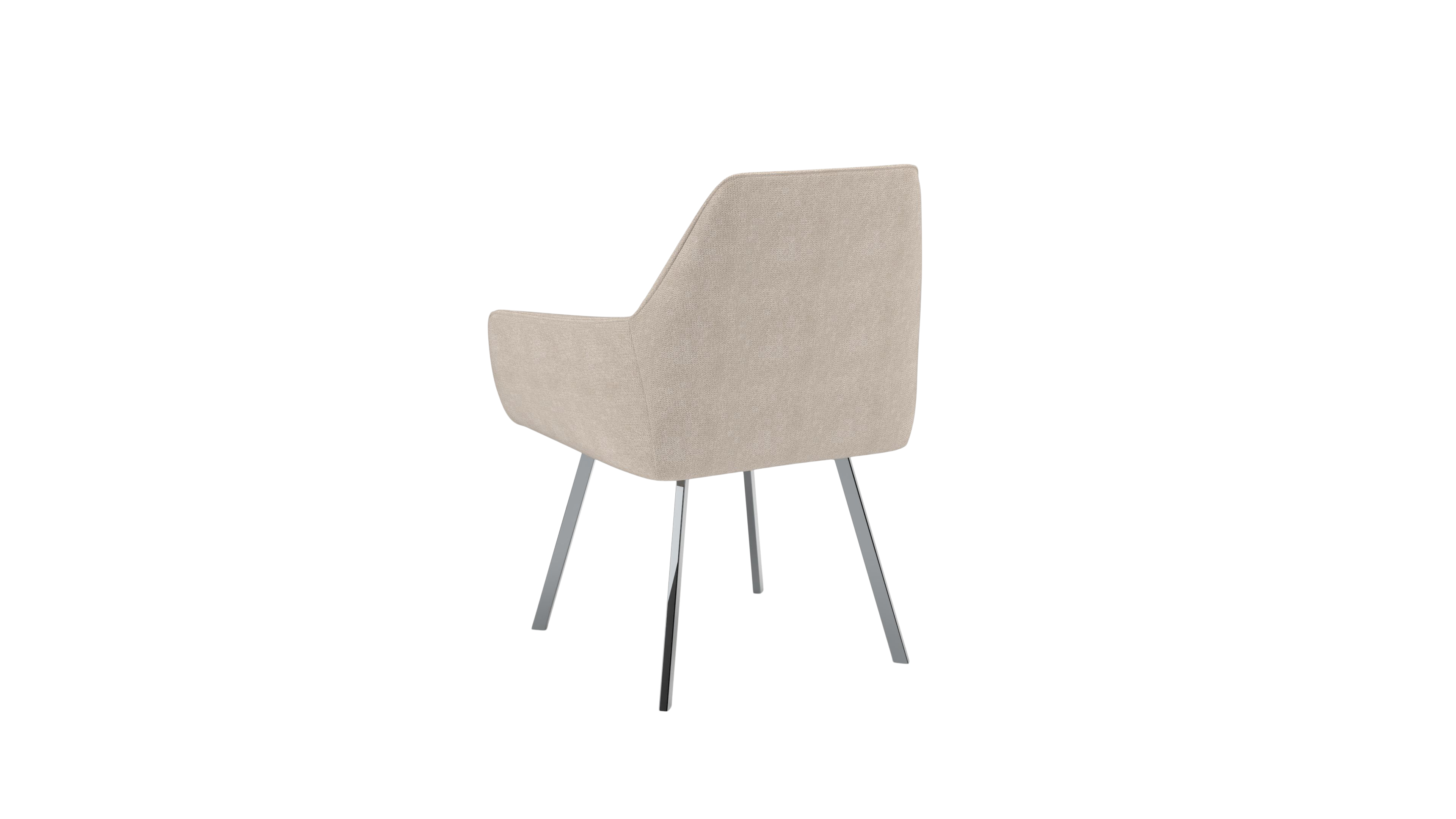 Stuhl Bellatrix - von UrbanDesign | Drehfunktion, Fuss Stahl, Stoff Beige