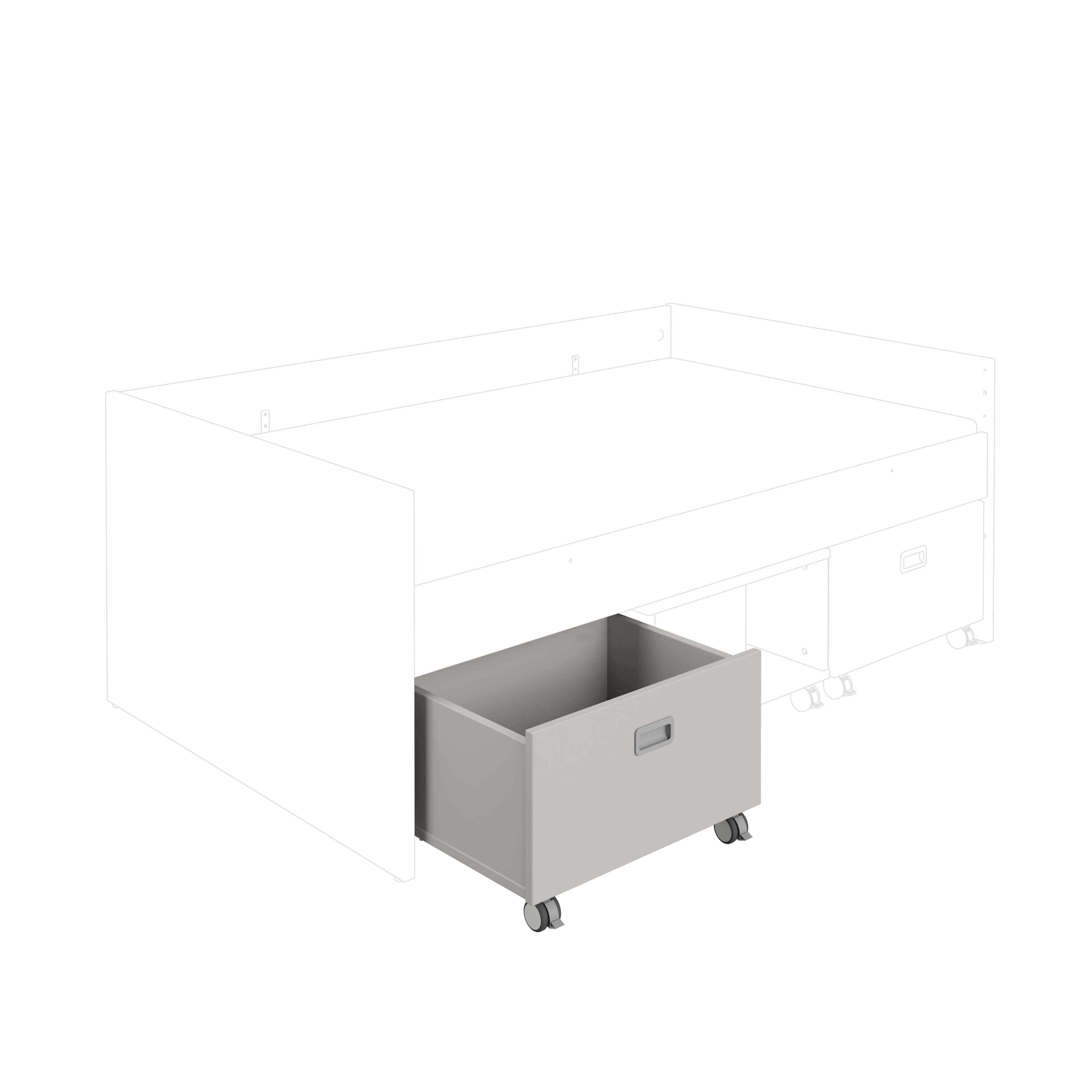 Rollbox Kojenbett Tiago Paidi / Farbe: Kieselgrau