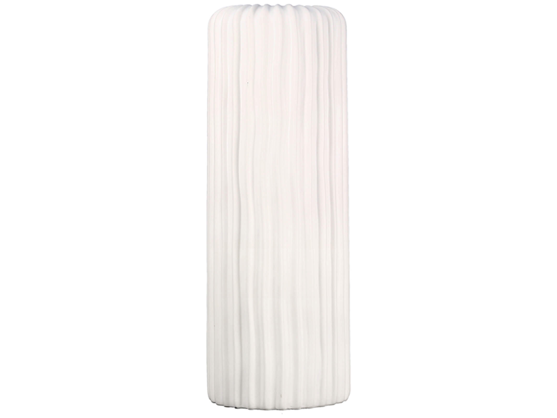 Gilde Vase Fjord Weiss Matt Gerillt H: 76 cm  | Schubiger Möbel