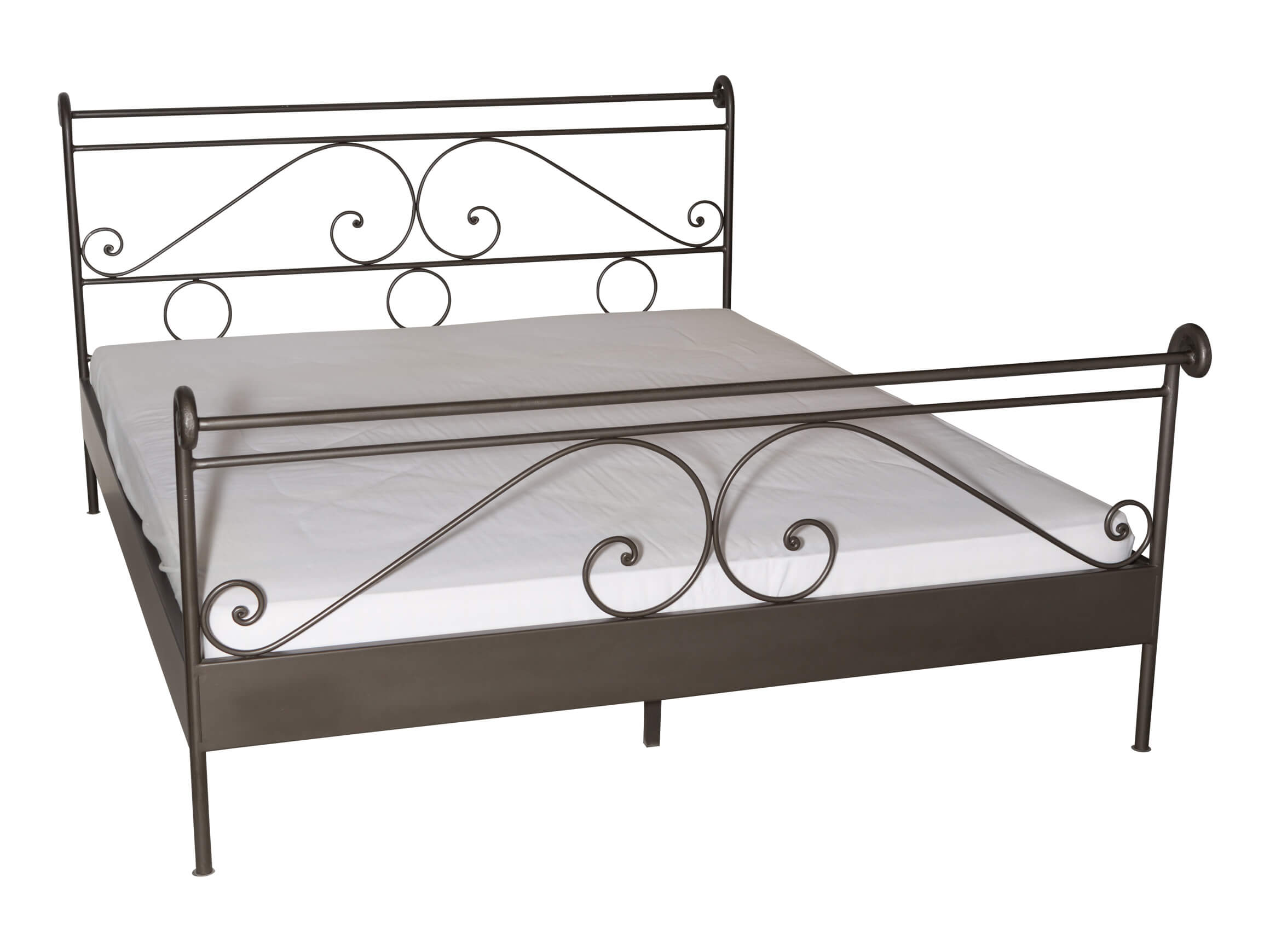 Bett Cerete, Massiveisen, Handgeschmiedet, Liegefläche 160x200 cm