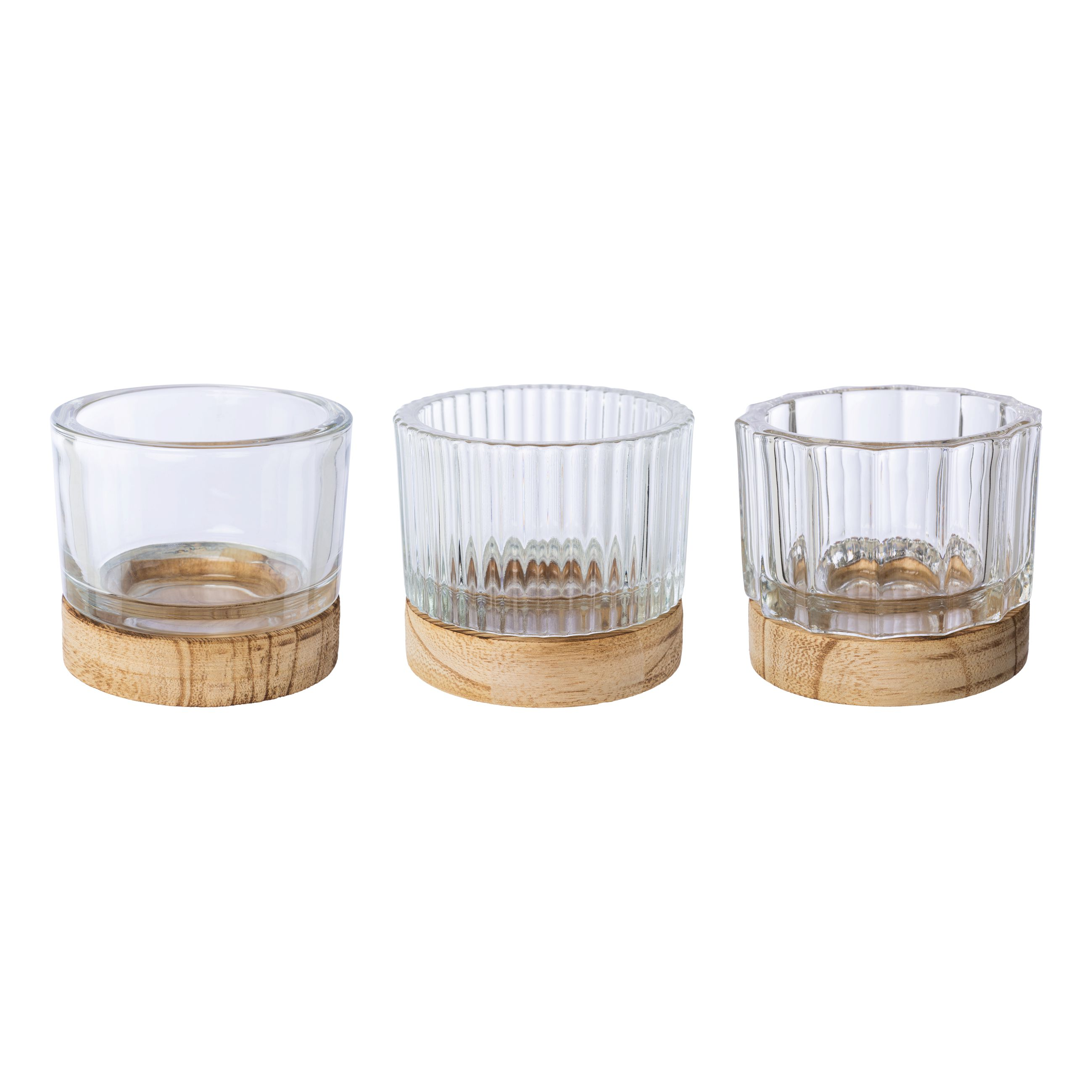 Limano lantern on wooden base, Assorted, Clear Gasper
