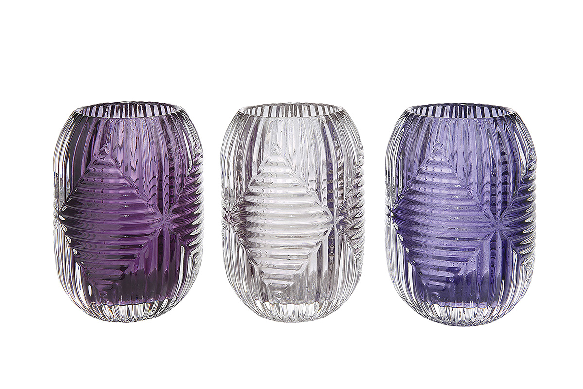 Gilde Windlicht Rombico rosa-lila Töne H: 13 cm Mehrfarbig | Schubiger Möbel