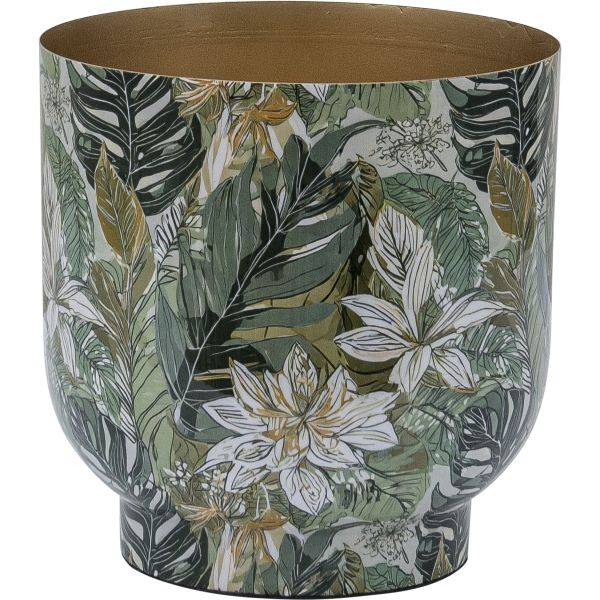 Pflanzengefässe Instyle, Blattdekor Metall Grün Gasper / Grösse: 21 x cm