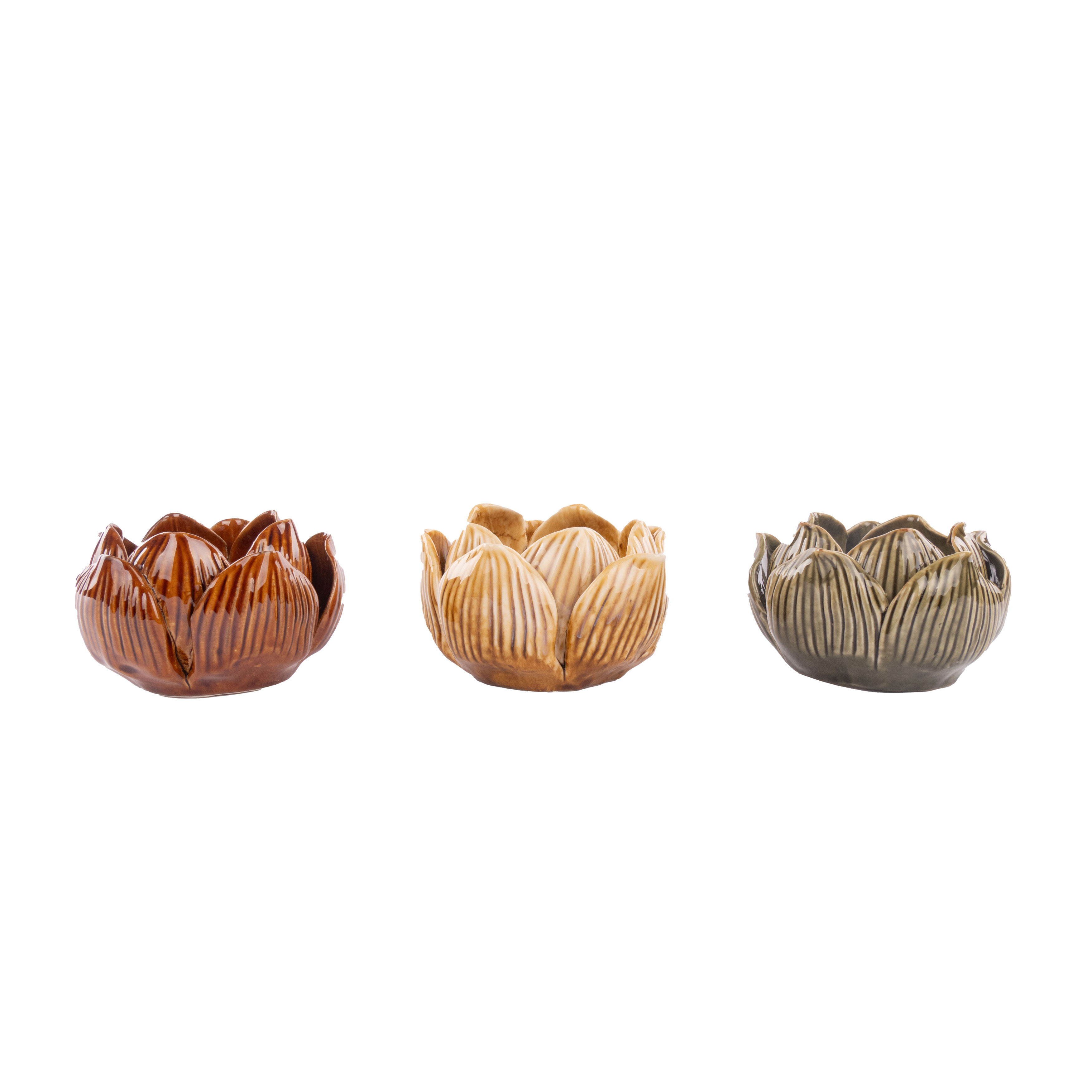 Céramique, 3 couleurs assorties H : 6 cm
