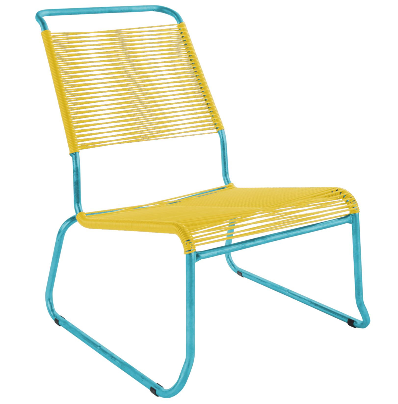 Spaghetti-Kufen-Lounger-Hochlehner Säntis Schaffner / Farbe: Gelb